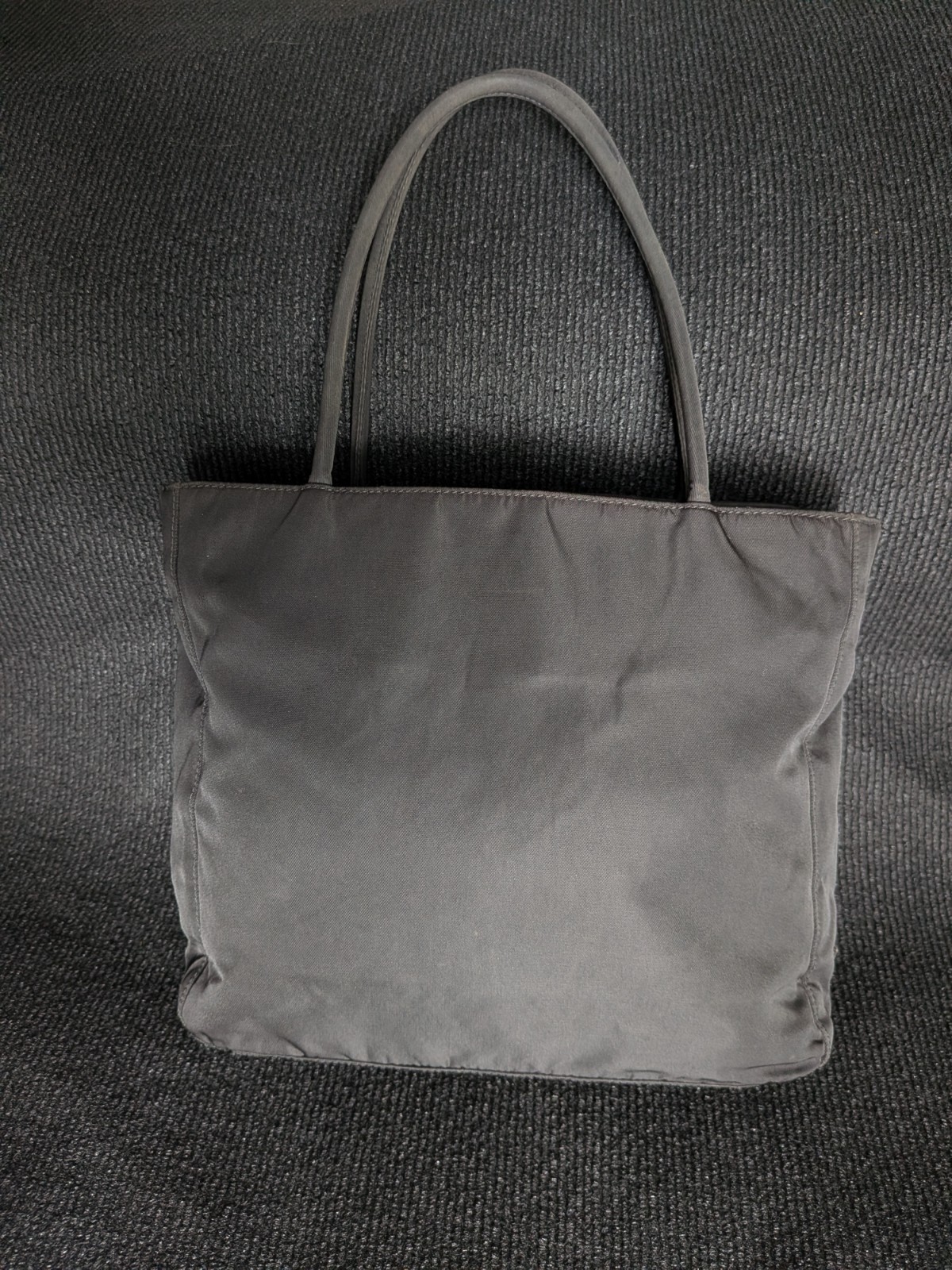 PRADA Tessuto Black Nylon Tote Bag Vintage Triangle Logo Handbag Italy