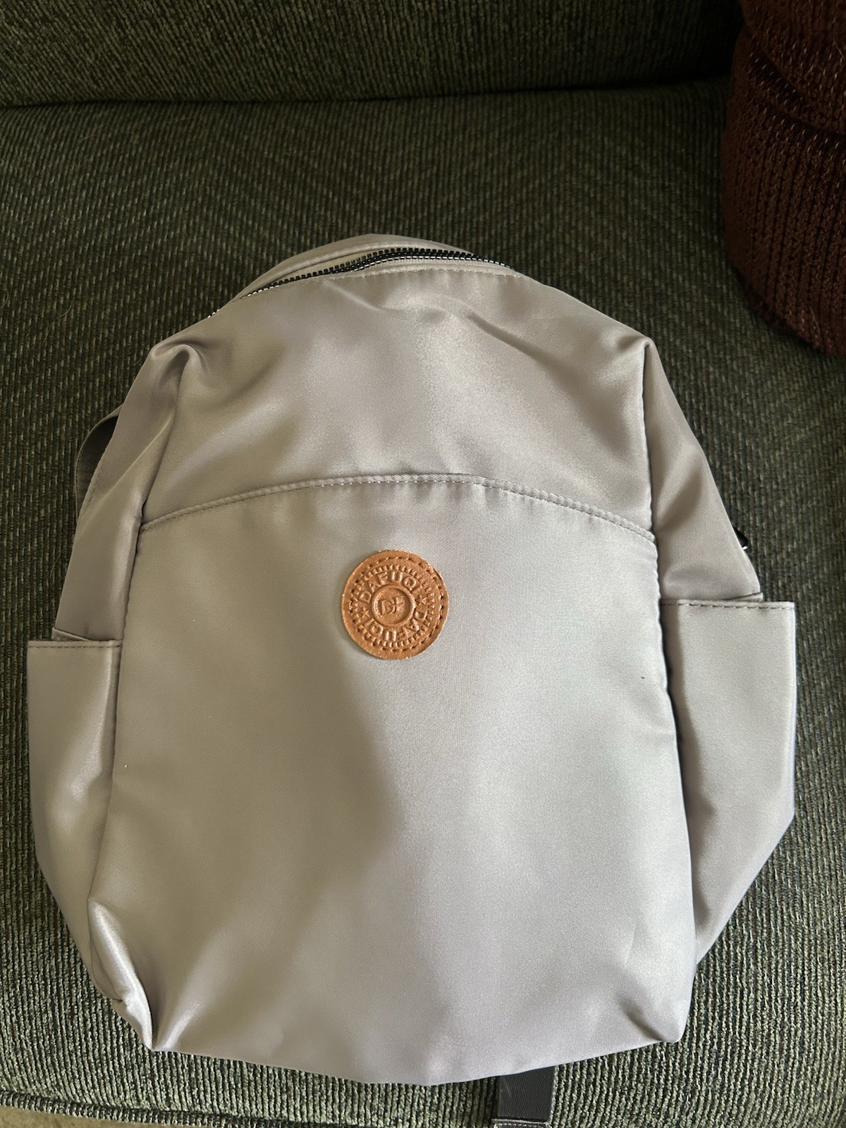 Manetta Dafuqi Backpack Tan Taupe Medium Water Resistant Preppy Minimalist NWT