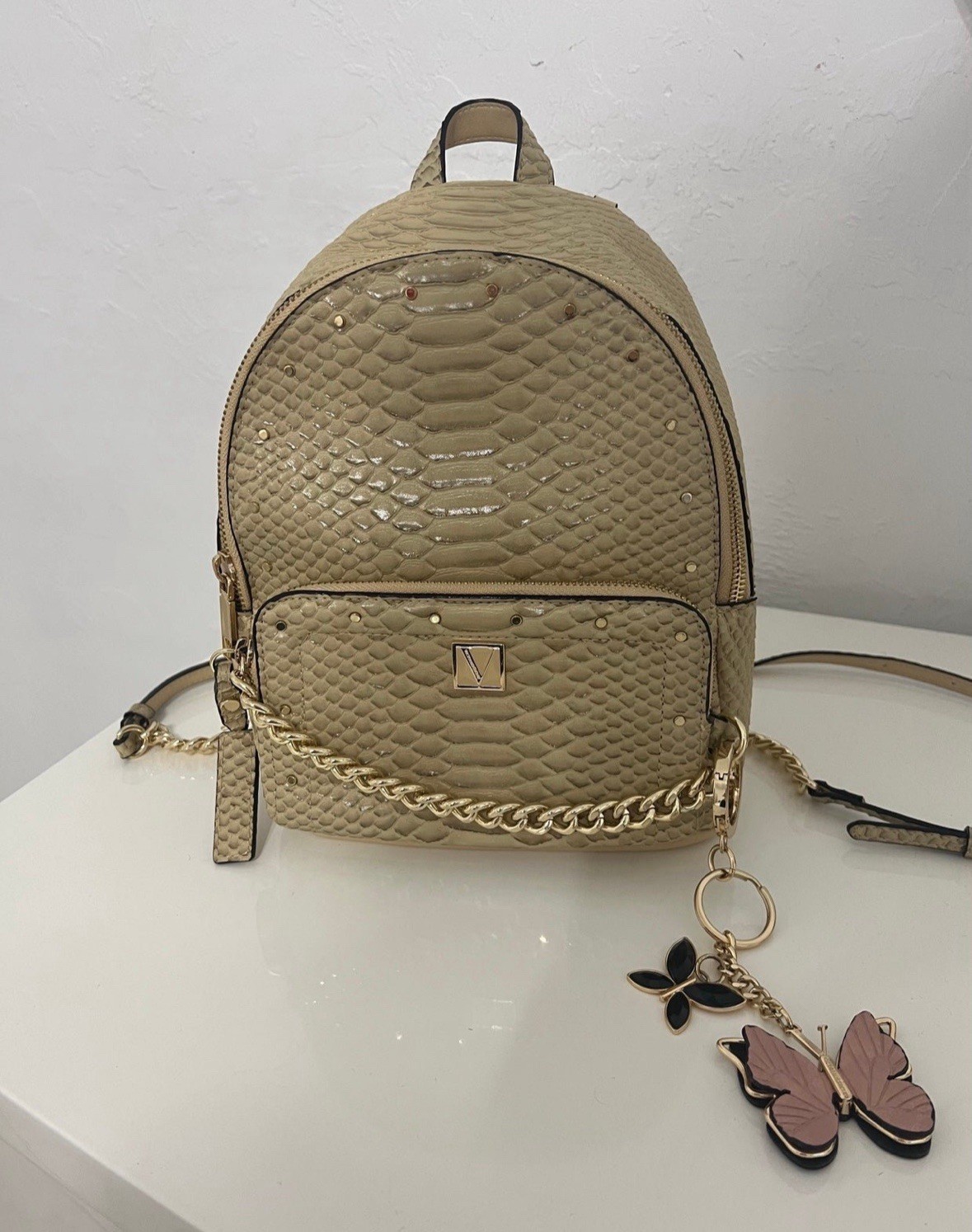 Victoria’s Secret Snake City Backpack Gold (Butterfly keychain not available)