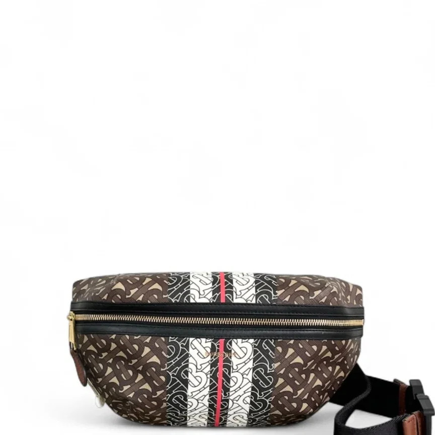 Burberry Waist Belt Bag Brown Black White Red Monogram Calfskin (zz071926d9r)
