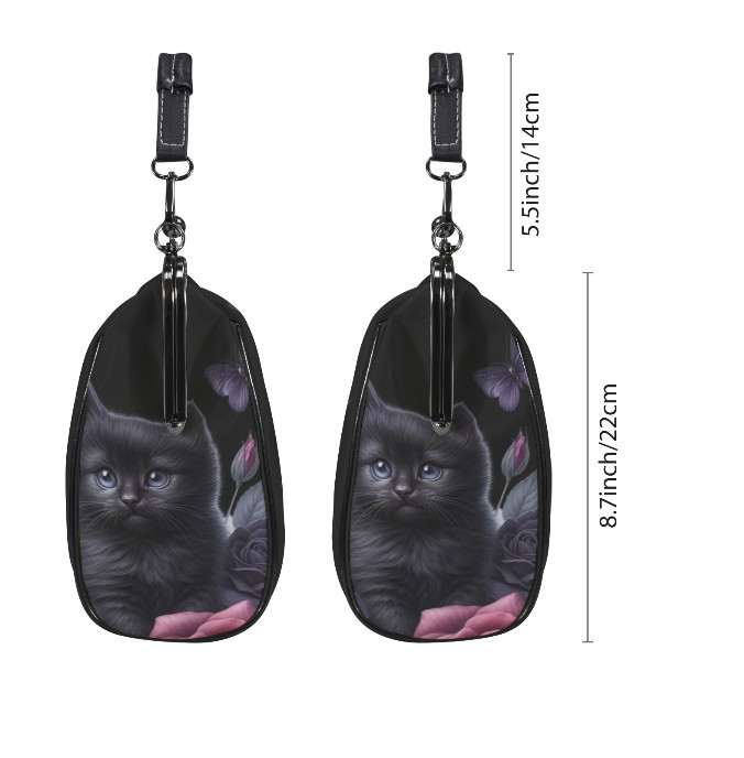 Victorian Gothic Black Kitten Rose Spring Colors Shoulder Cross Body Bag Satchel