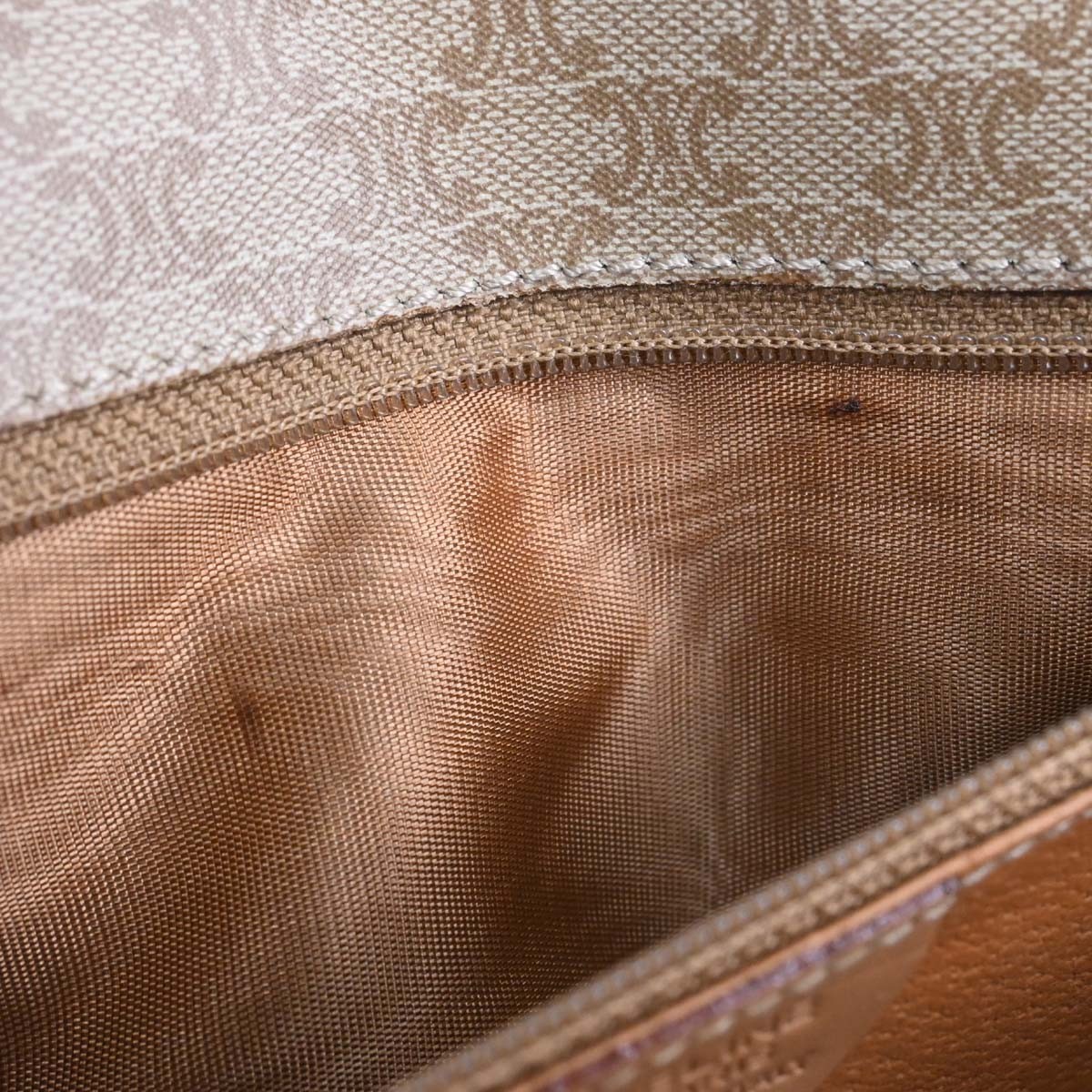 Celine Beige Macadam Shoulder Bag M13 136162