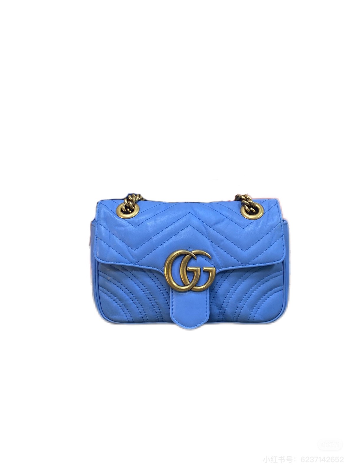 Gucci Pre-Owned Authentic Chain Bag Gold Length 22, width 6, height 15