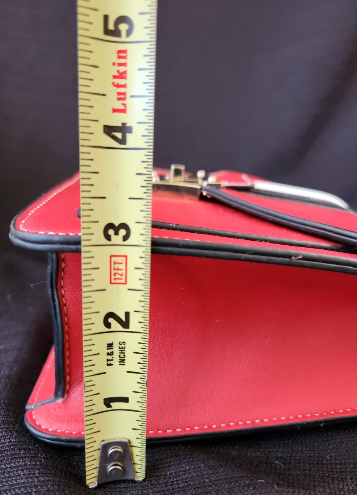 Scarleton Women’s Satchel Handbag Red White Black Flap Crossbody Bag Adj Strap