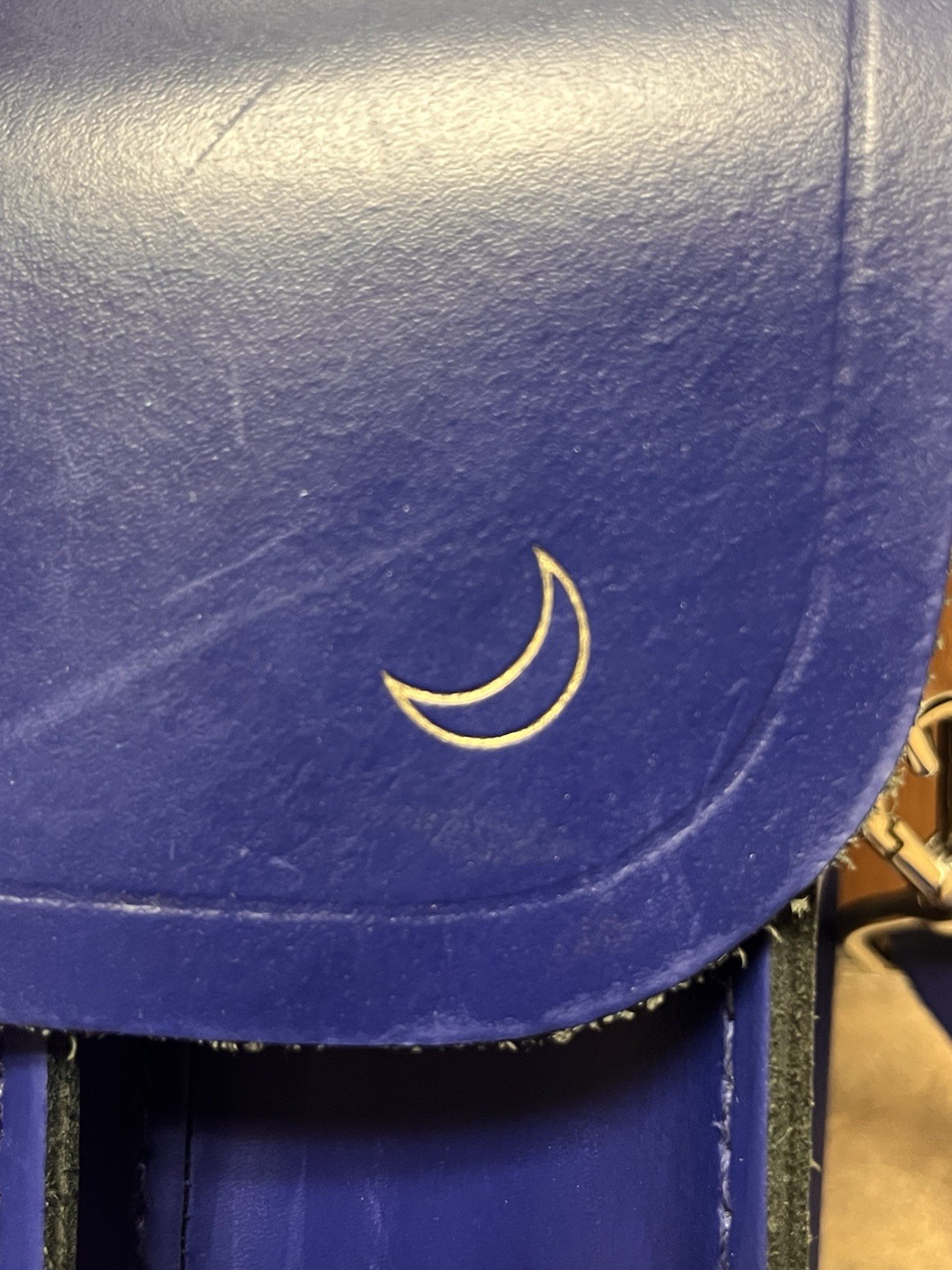 15 inch Cambridge Satchel Batchel rich cobalt blue leather handmade in England