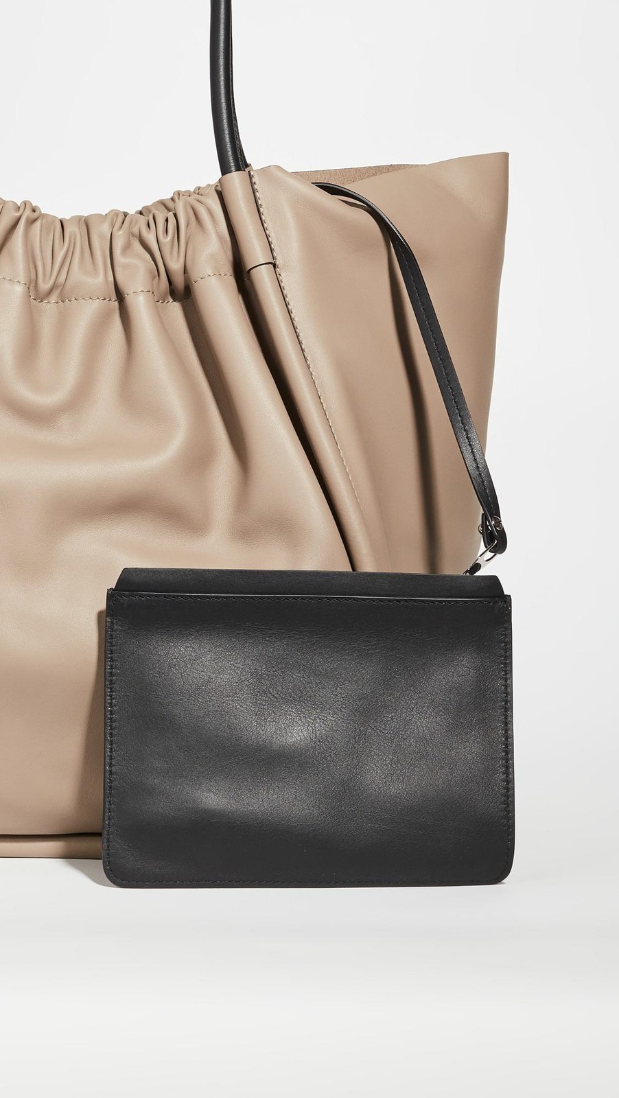 Proenza Schouler Large Ruched Tote Beige Shoulder Strap