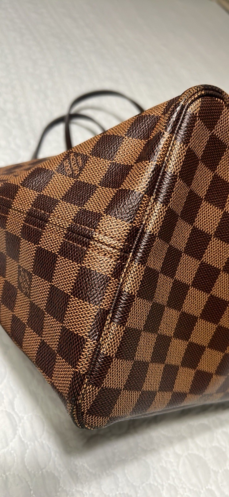 Extra Large Louis Vuitton Damier Ebene Tote Brown Drawstring Red Lining