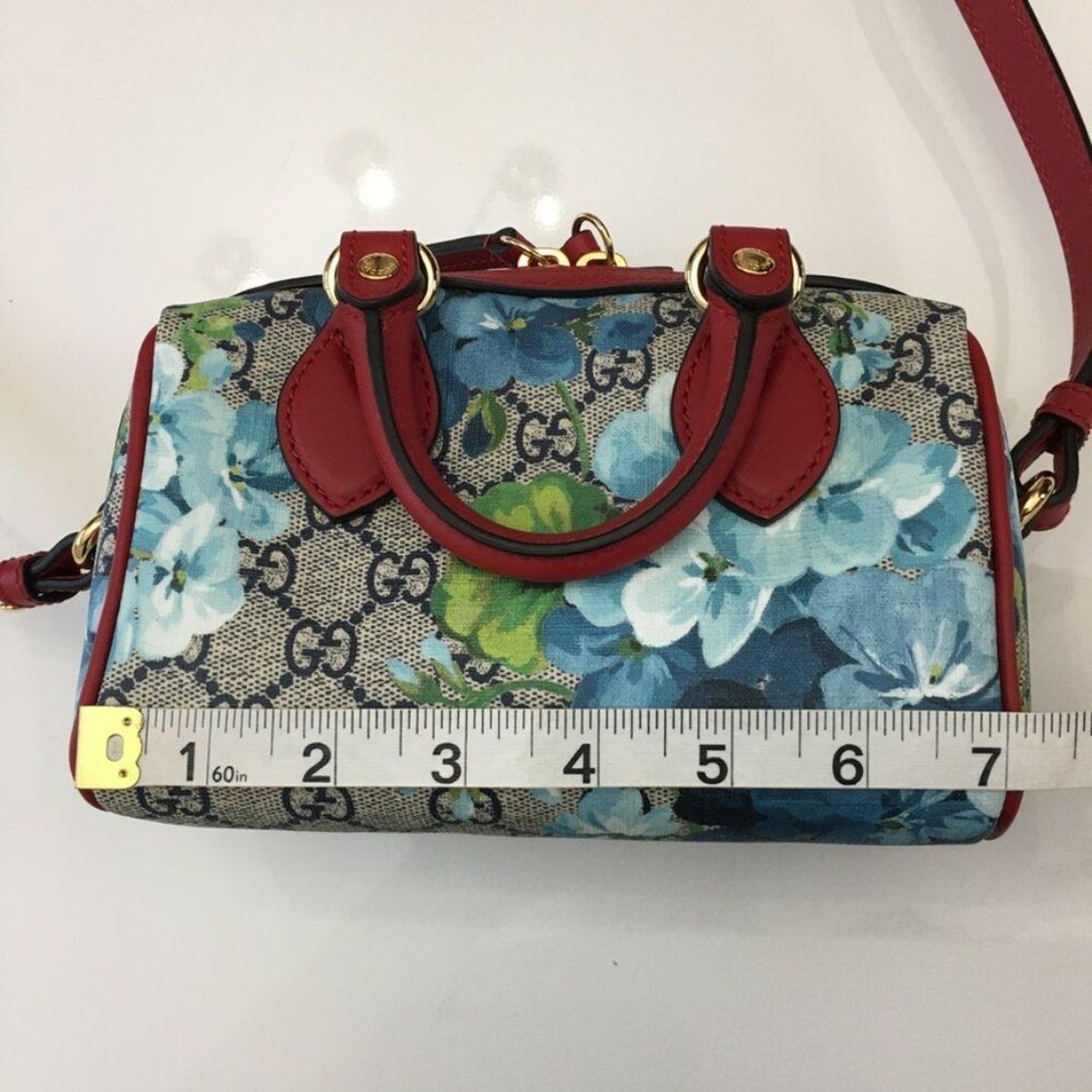 GUCCI-Mini GG Supreme Blooms Print Bag Crossbody NWT 100% Authentic