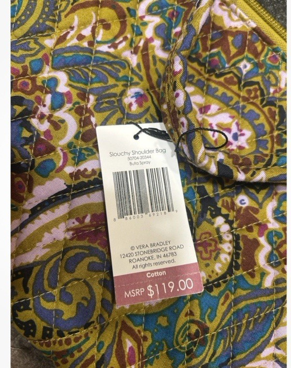 BUTA SPRAY Paisley Slouchy Shoulder Bag Vera Bradley $119 NWT