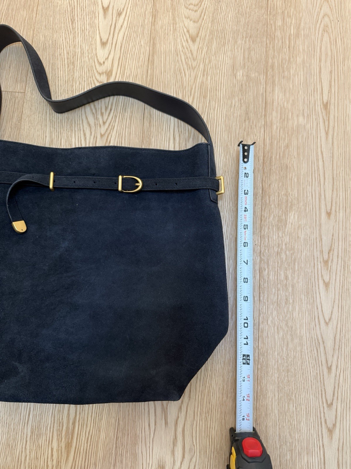 Madewell The Essential Belted Bucket Tote Juniper Berry Navy NWT