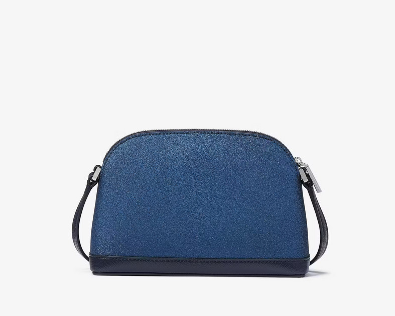 Kate Spade Tinsel Glitter Fabric Small Dome Crossbody – Parisian Navy K8713 $249