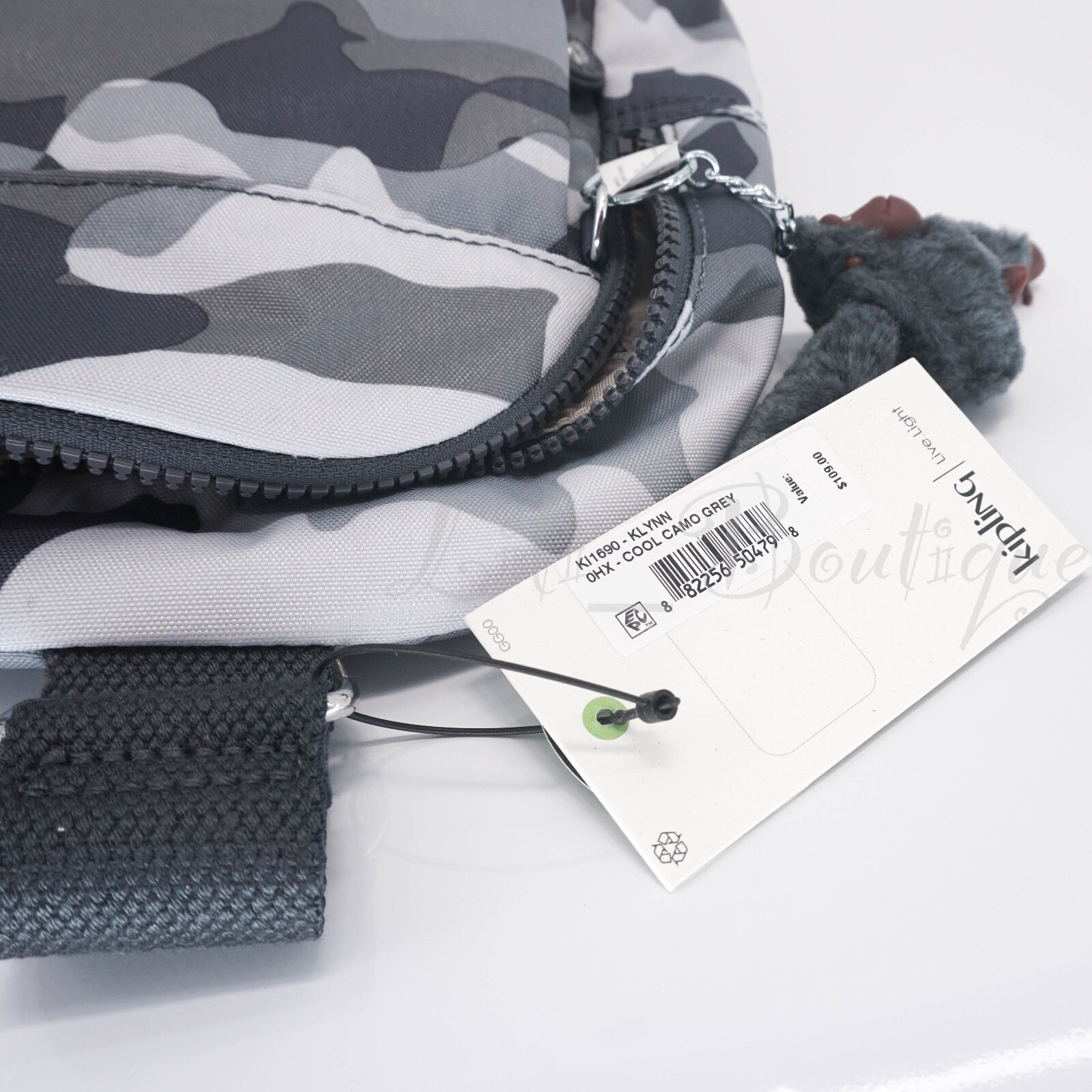 NWT Kipling KI1690 Klynn Sling Backpack Shoulder Bag Polyester Cool Camo Grey109