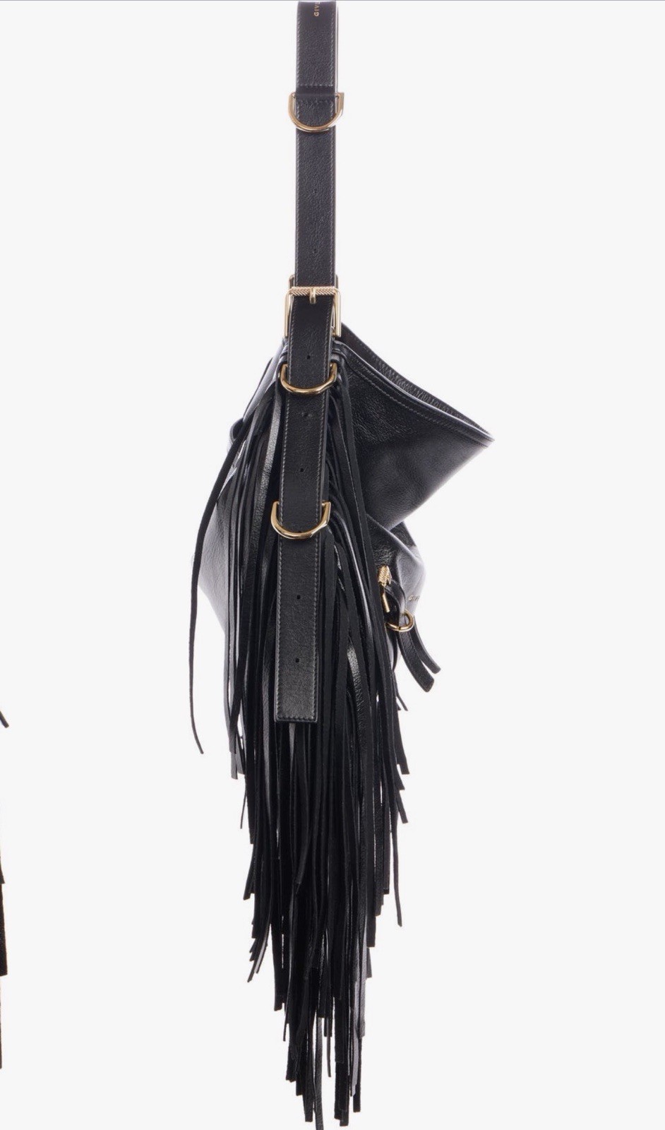 Givenchy Medium Voyou Fringe Leather Hobo Bag NEW Black Gold $3100