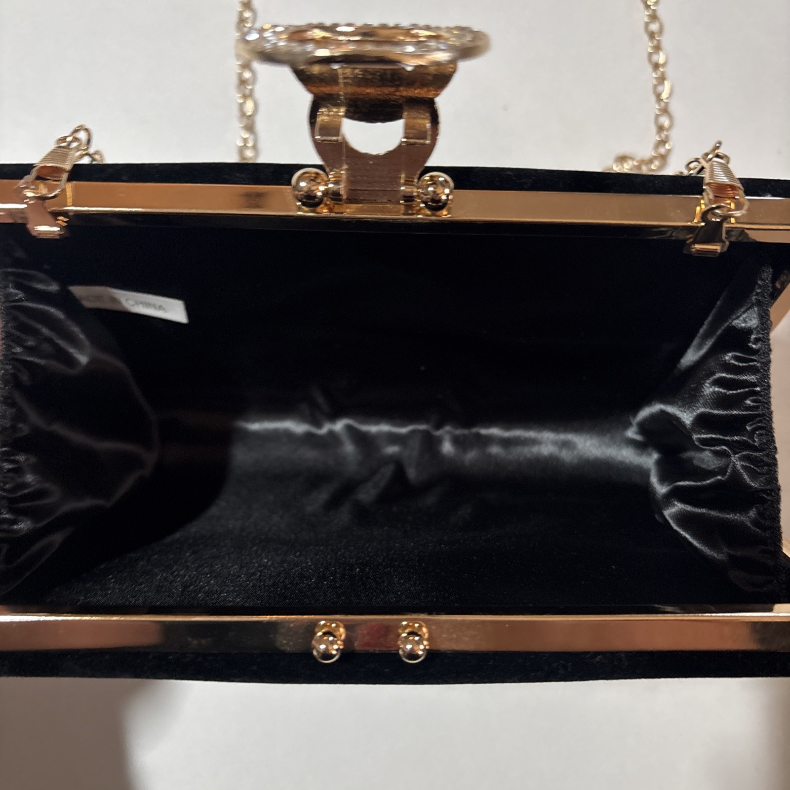 Rhinestone Handbag Clutch Shoulder Strap Black Prom Wedding Casual Formal