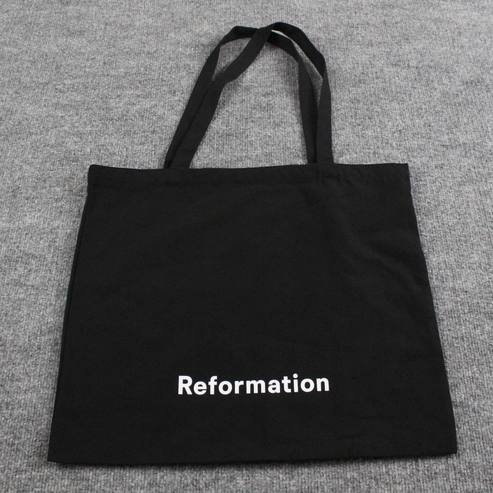 Reformation Tote Bag Womens One Size Black Logo Reusable Shopper Canvas Eco