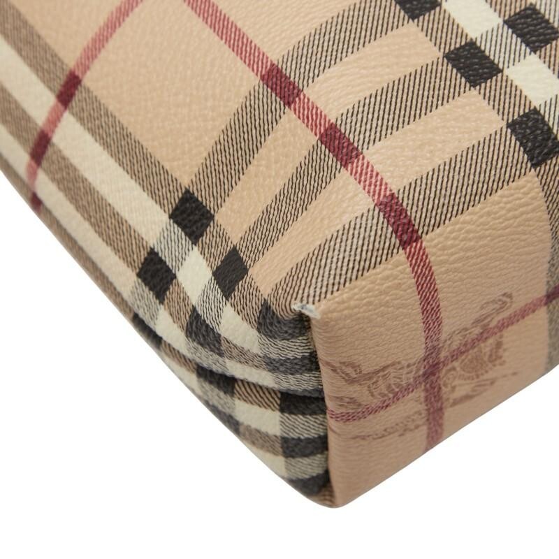 BURBERRY Nova Check Shadow Horse Shoulder Bag PVC Leather Beige Brown Womens