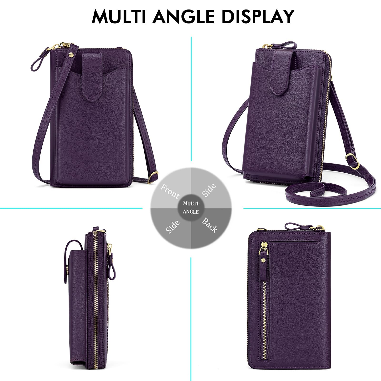 RFID Crossbody Wallet Purse for Women Small Travel Cell Phone Purses Trendy V…