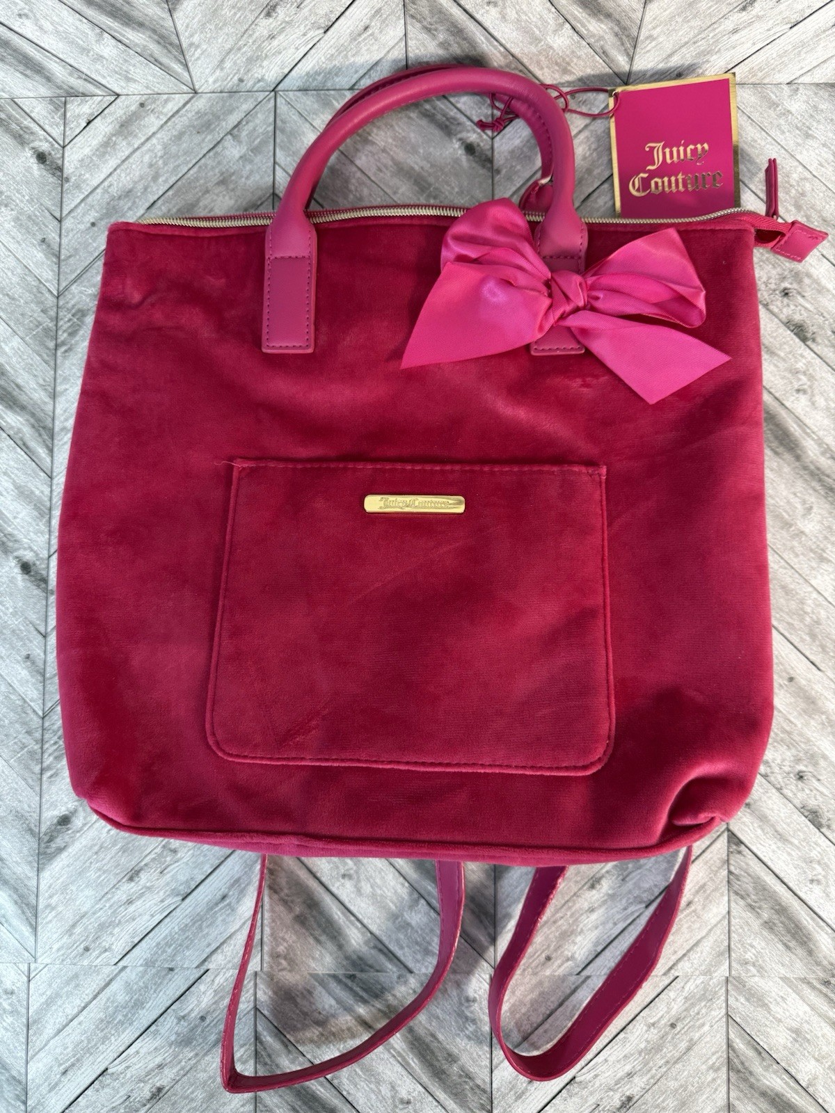 Juicy Couture Pink Bow Convertible Tote Bag Backpack Fairycore