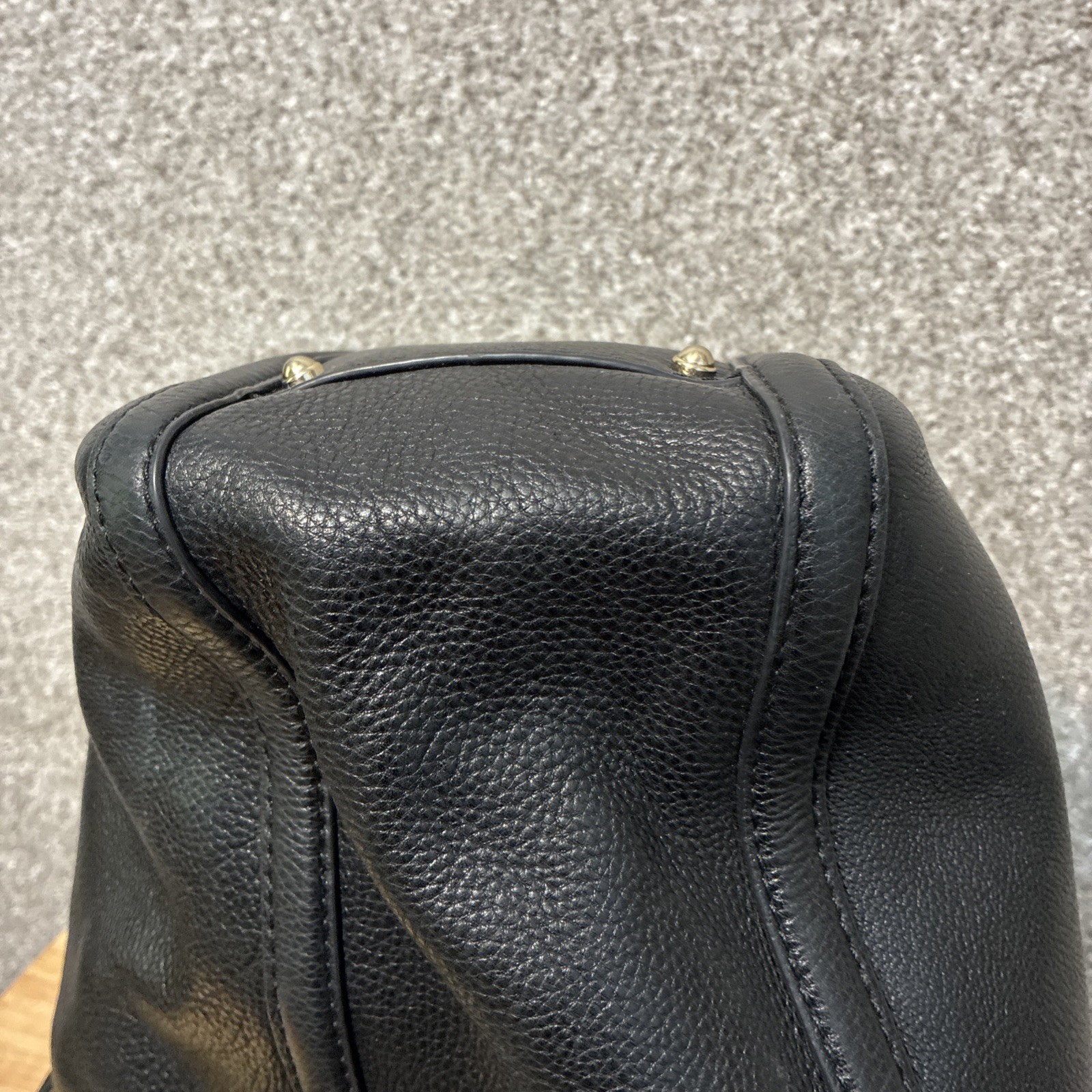 BRAHMIN Carla Black Newbury Leather Large Tote Handbag Satchel Purse EUC