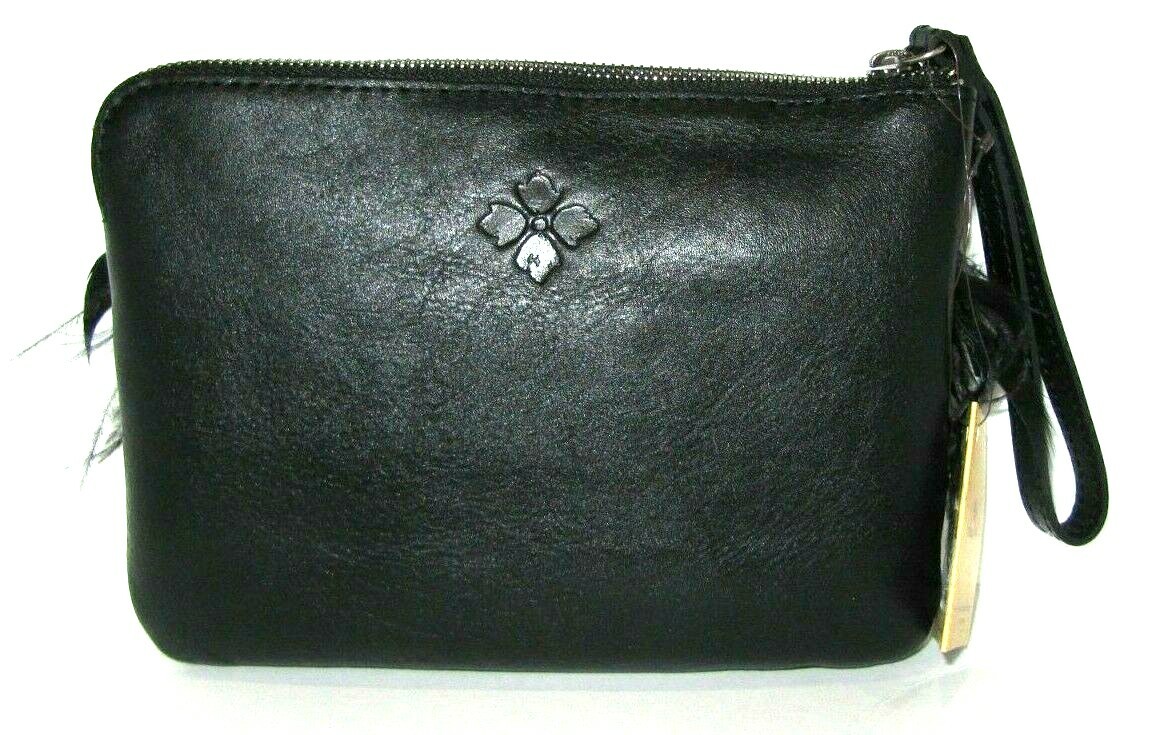 Patricia Nash Diamonds Feathers Pearls Cassini Wristlet Clutch Black Bag NWT