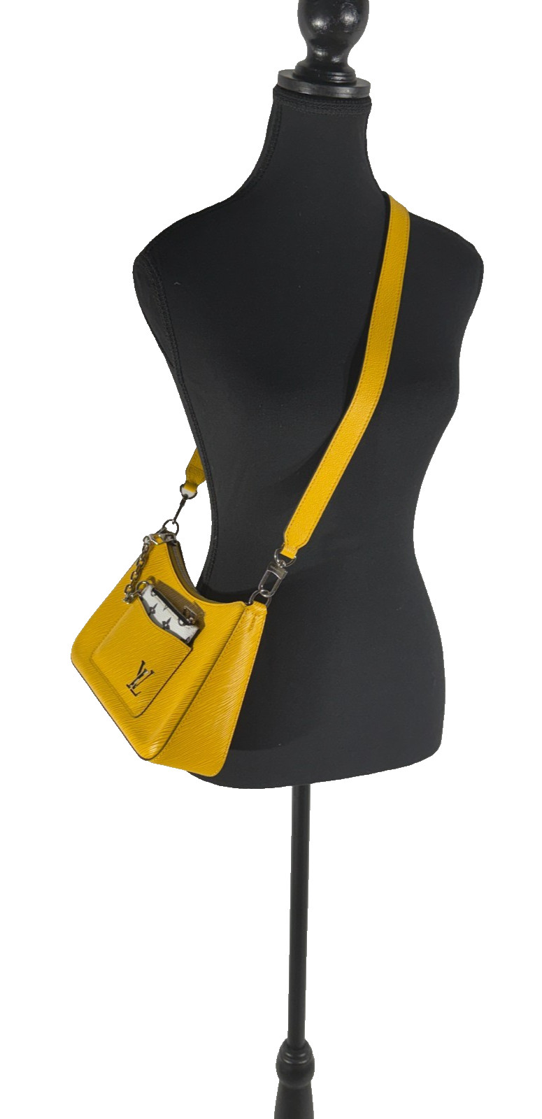 Louis Vuitton Marelle Handbag Epi Leather Sunshine Yellow with Front Pouch