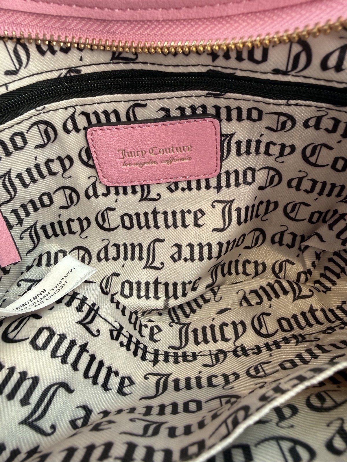 Juicy Couture Jacquard Logo Shoulder Bag Pink Cream