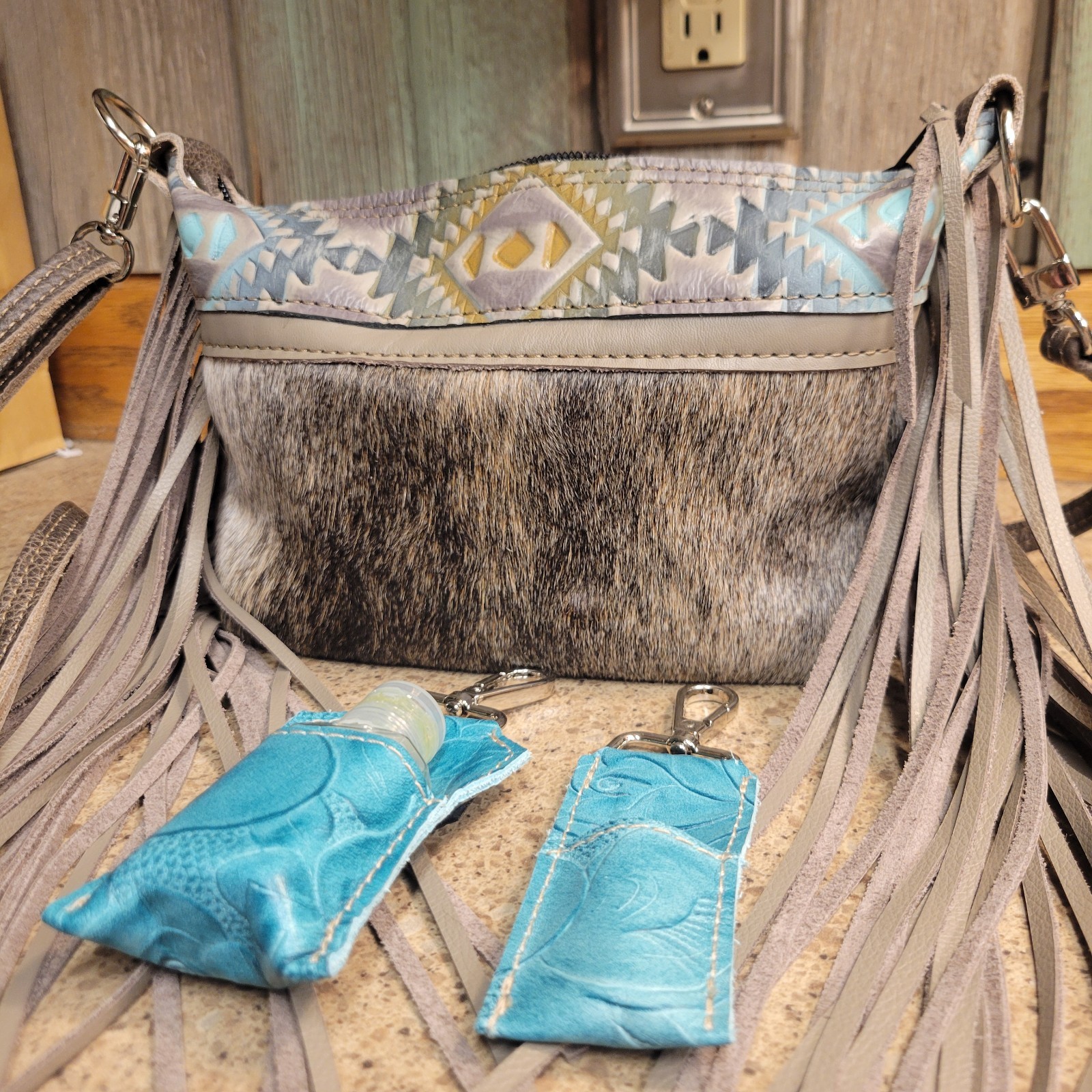 Holy Cow Culture “Itty Bitty designer” Crossbody Hair On Genuine HCC small