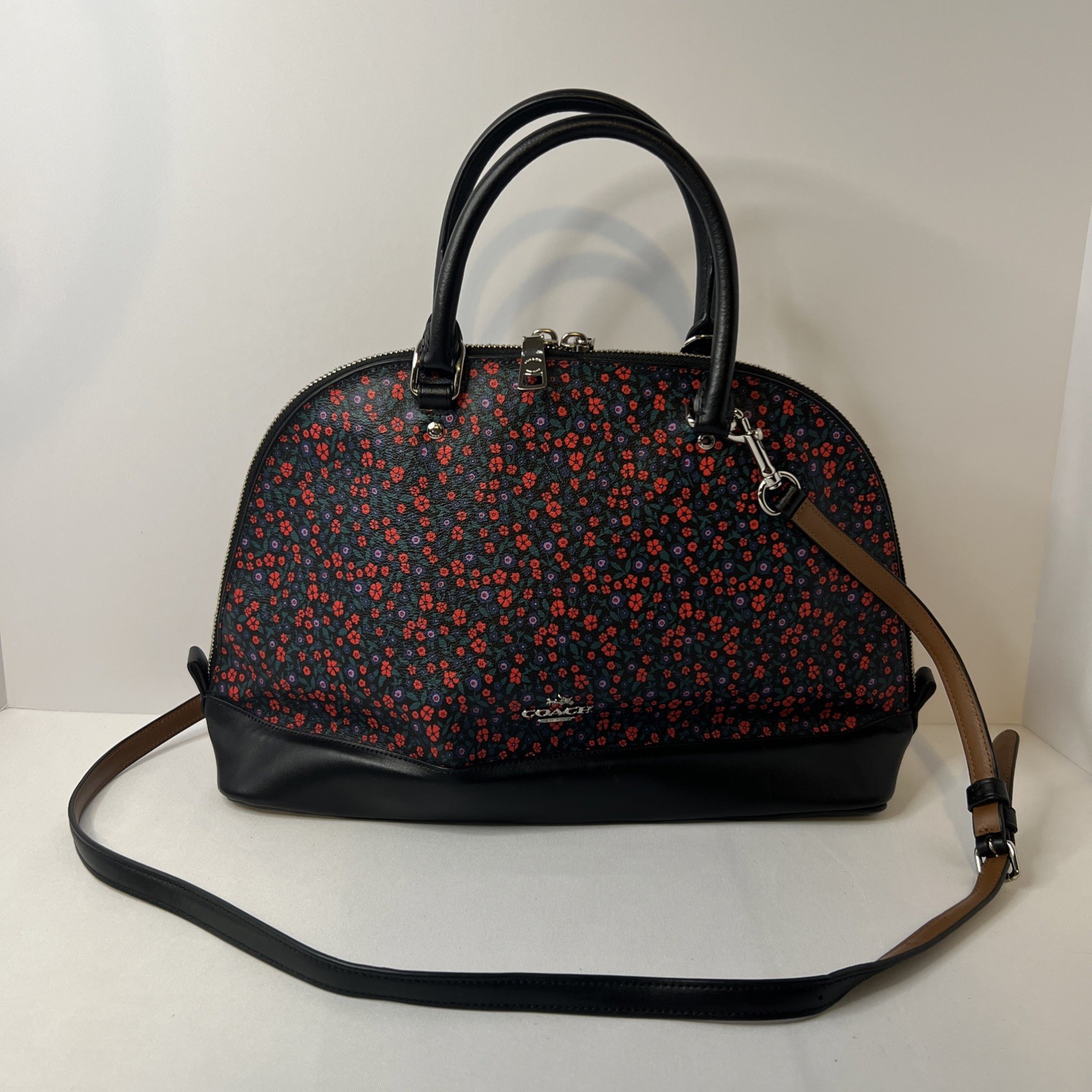 Coach Sierra Satchel Ranch Floral Dome Shoulder Bag Hand Bag Purse Cottagegore