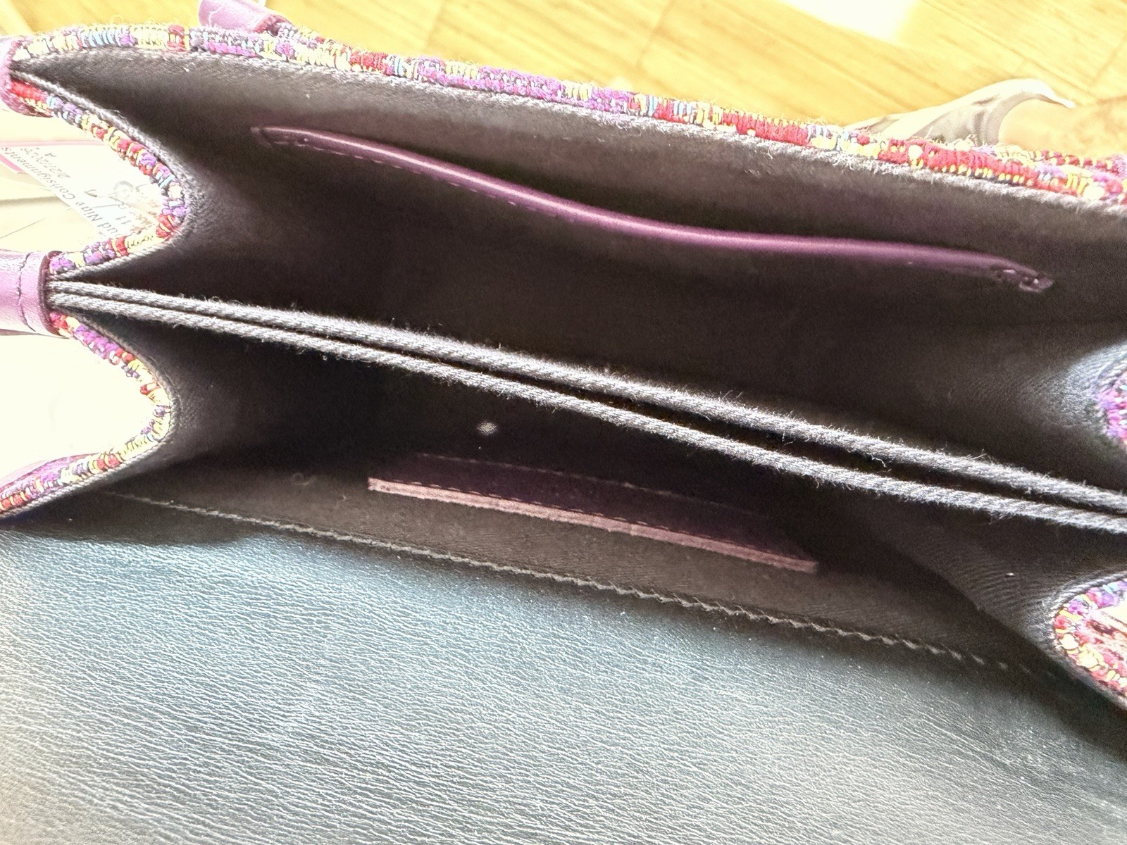 Sézane La Maroquinerie Tapestry Leather Crossbody Bag – Purple – Made in Italy