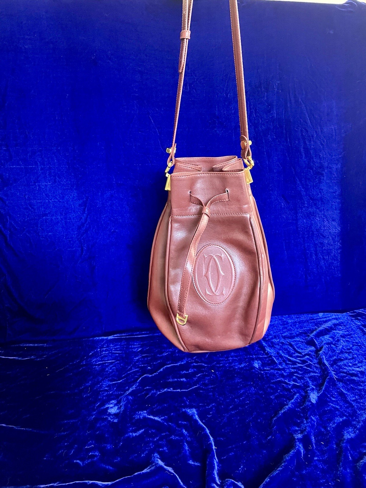 Cartier Bag Shoulder Crossbody Bucket Large Size Leather Pouch Case Bag Backpack