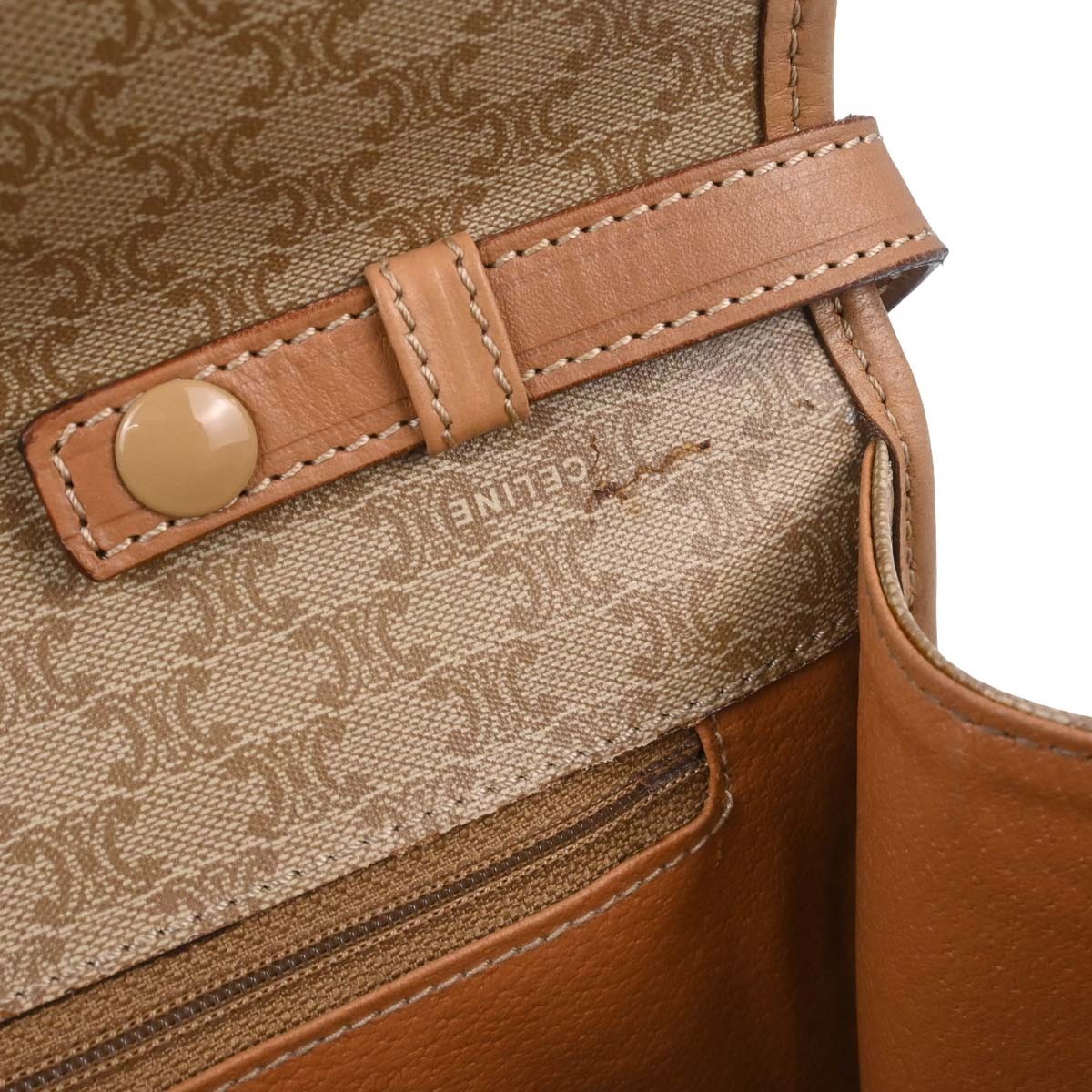 Celine Beige Macadam Shoulder Bag M13 136162