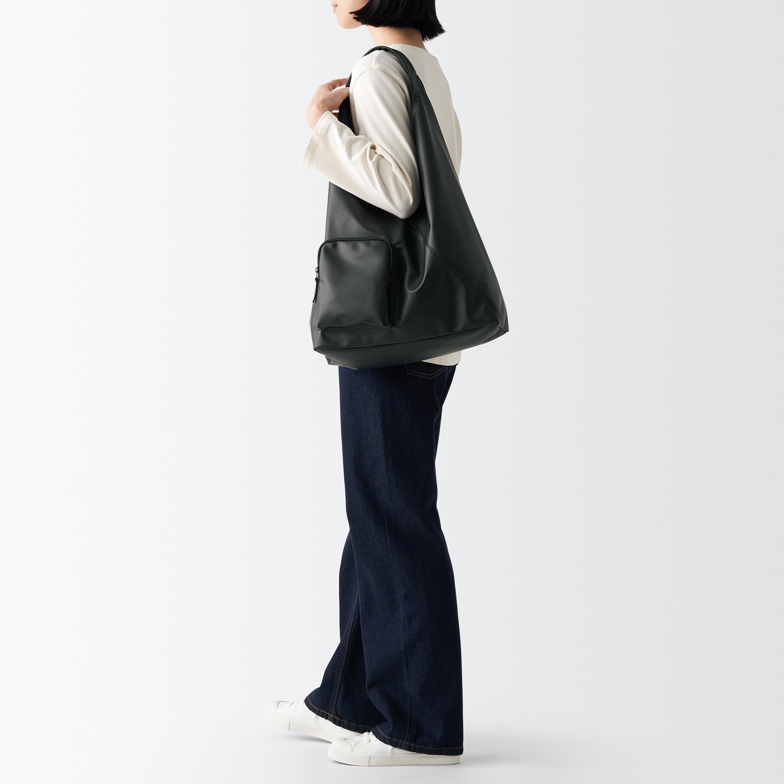 New MUJI One-shoulder Bag Made from Plant-based Materials H28.5 x W36.5 x D17cm