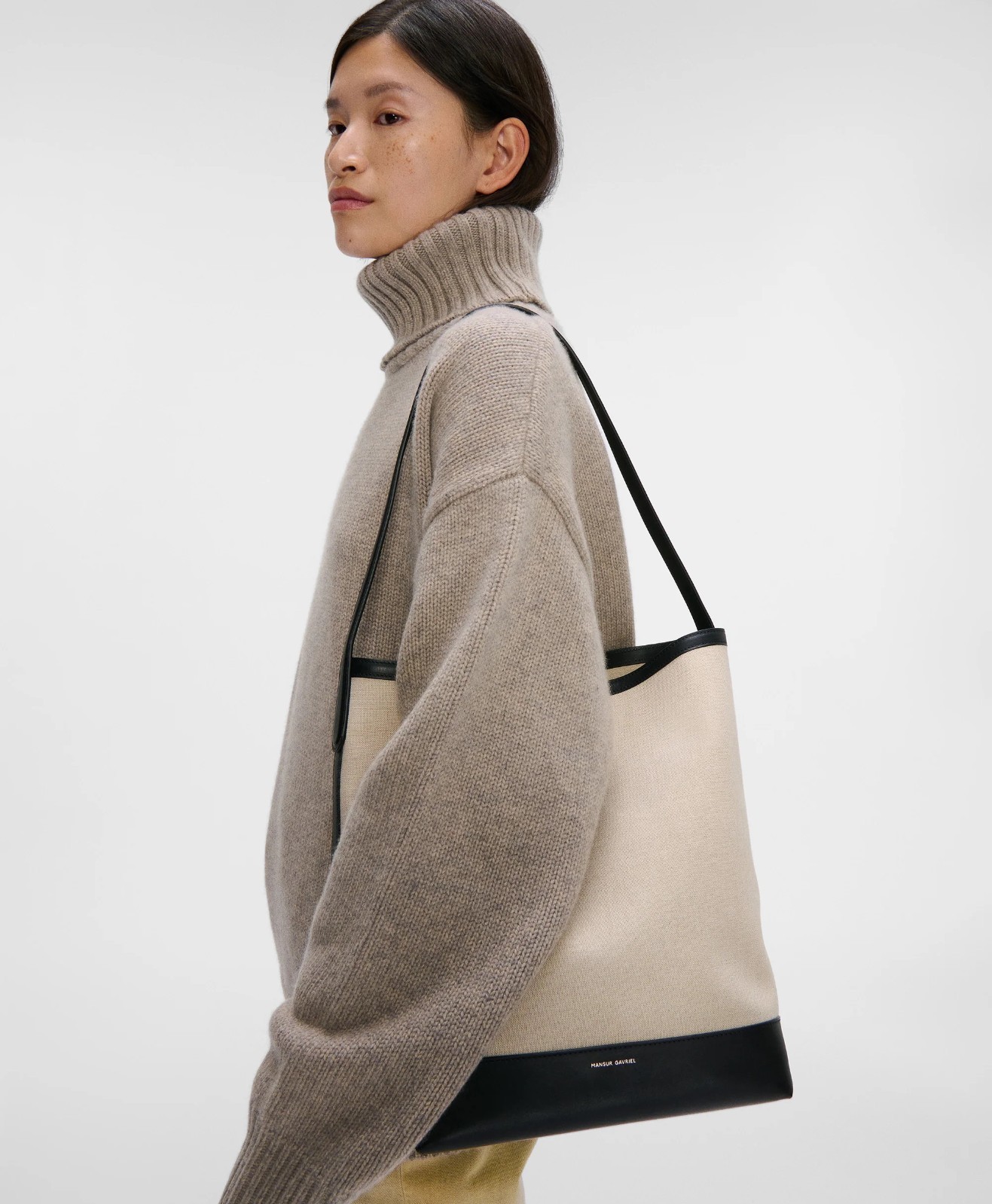 MANSUR GAVRIEL Everyday Cabas leather-trimmed canvas tote