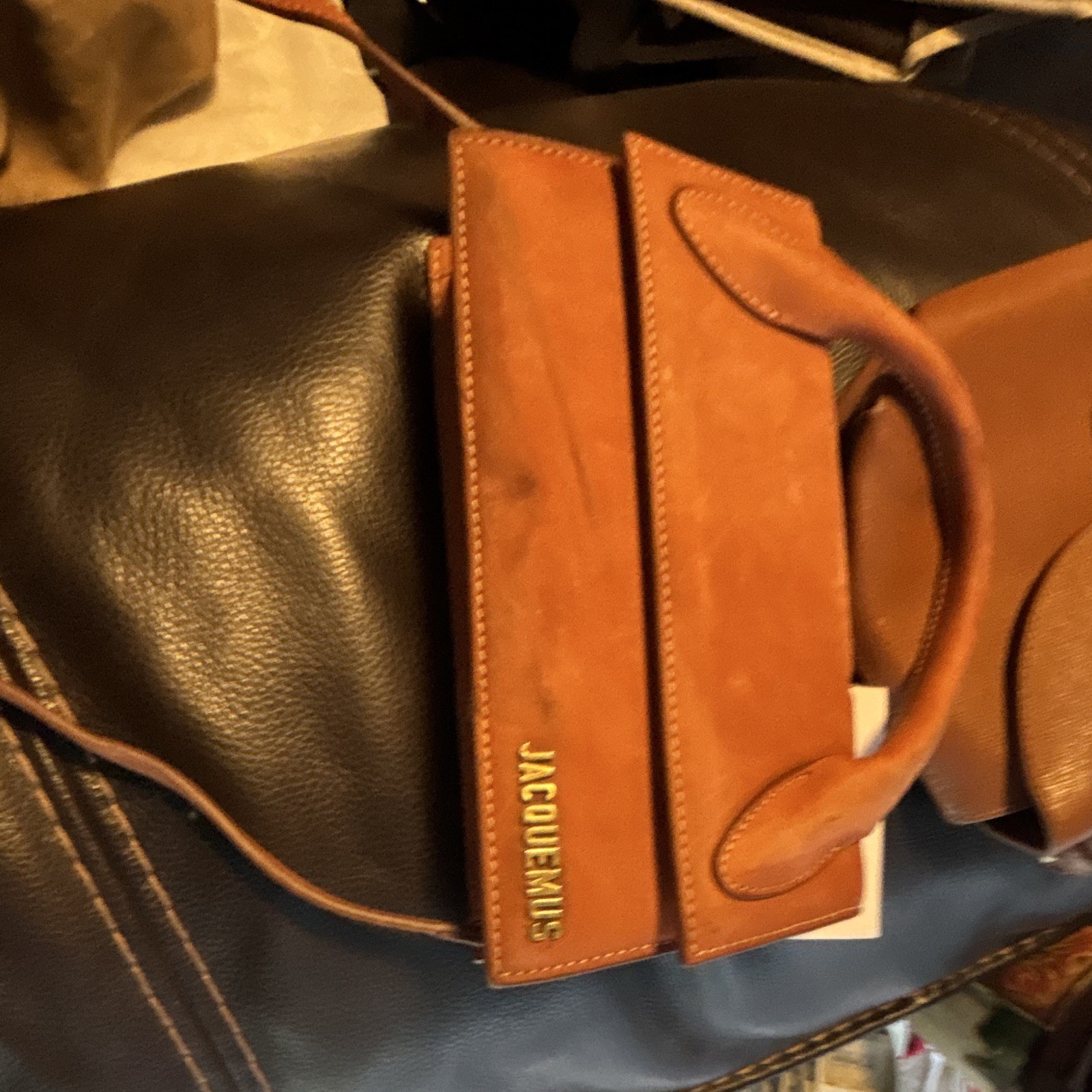 Jacquemus Le Chiquito Orange Mini Top Handle Bag Magnetic, Gold Hardware