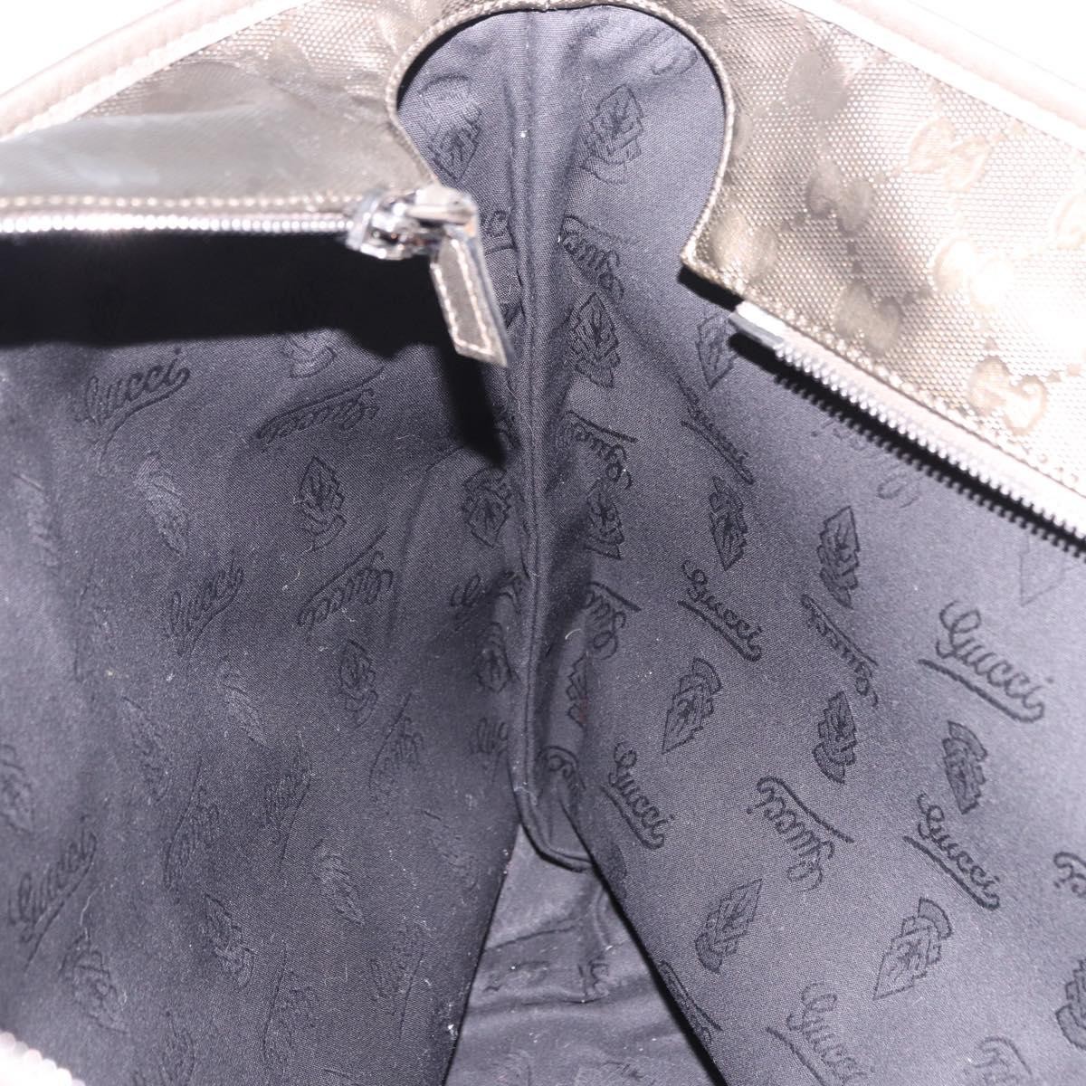 GUCCI GG implementation Tote Bag PVC Gray 211120 Auth am12189V