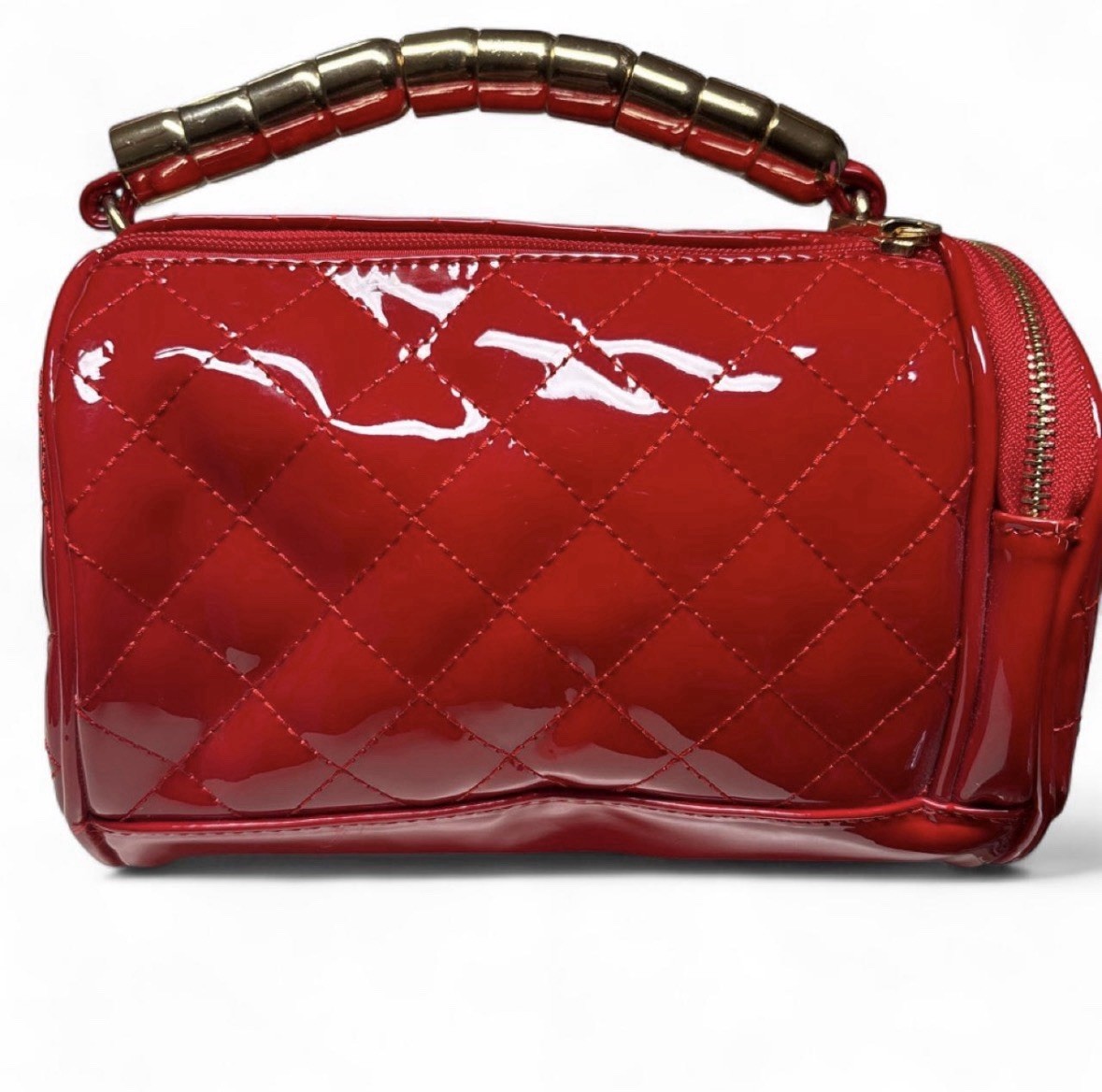 Cherry Red Vibrant Barrel Bag ￼