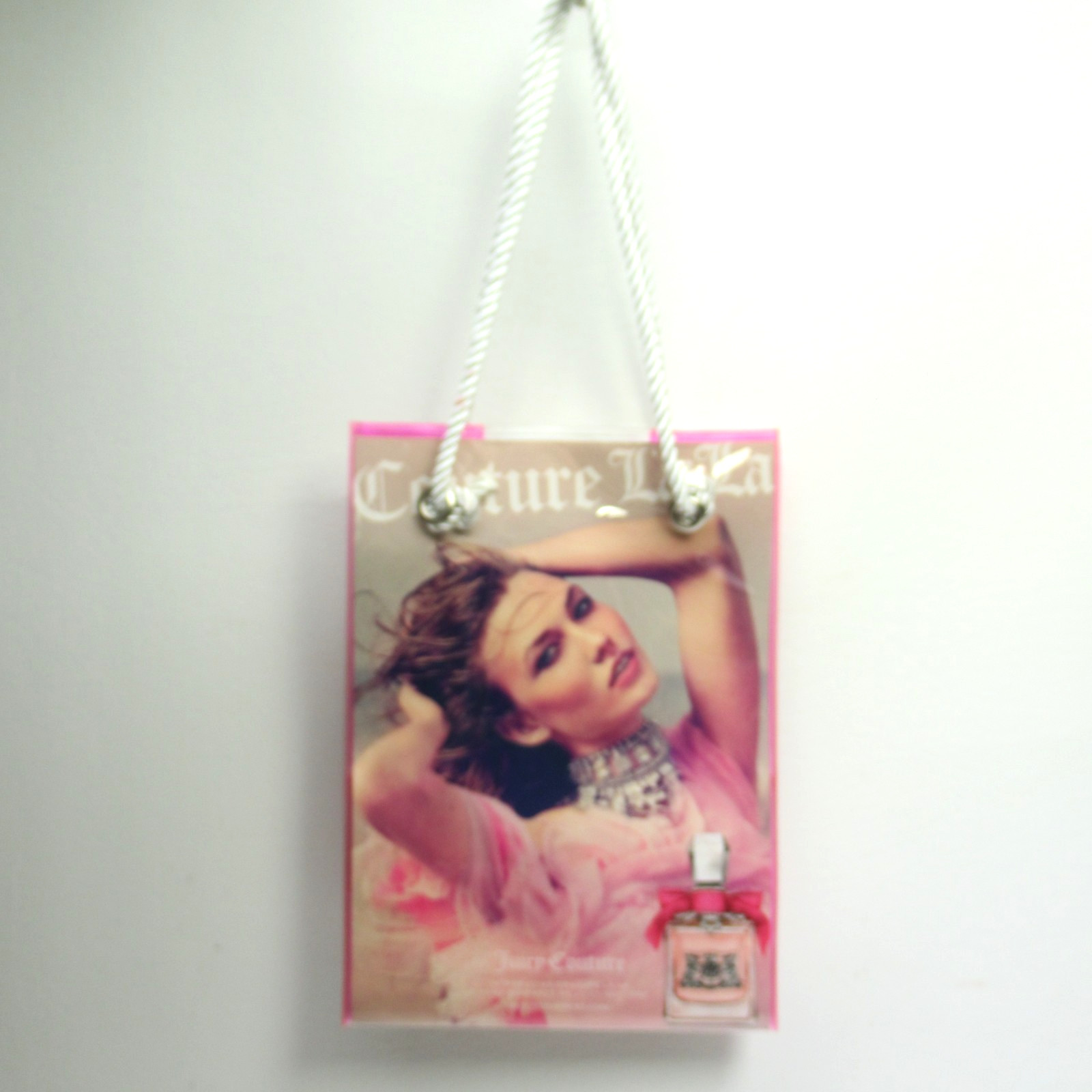 Vtg Juicy Couture Beauty Bag Clear Pink Vinyl Foldable Plastic Perfume Promo 2
