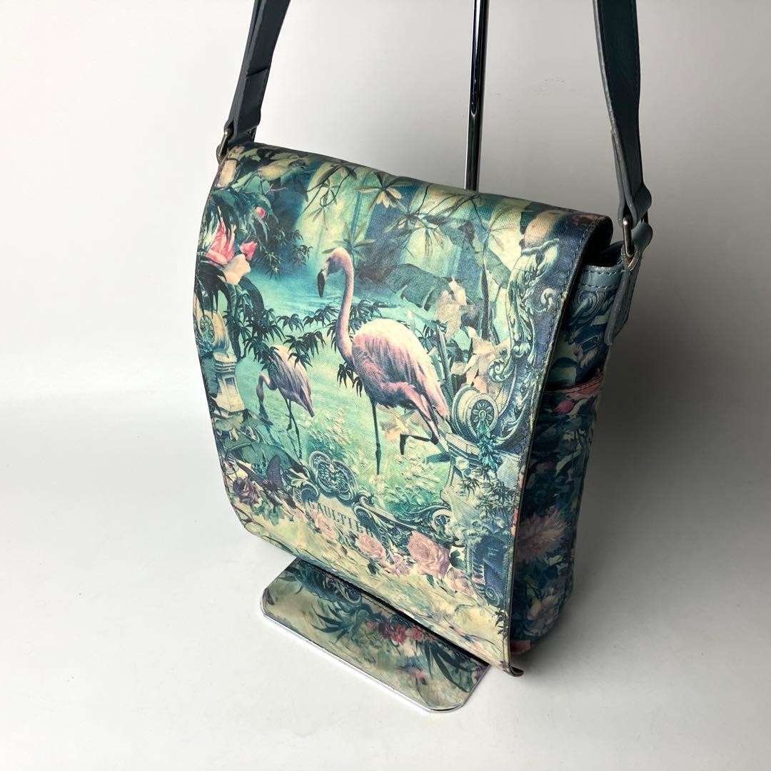 Jean Paul Gaultier Eden Paradise Print Flap Shoulder Bag Multicolor Rare