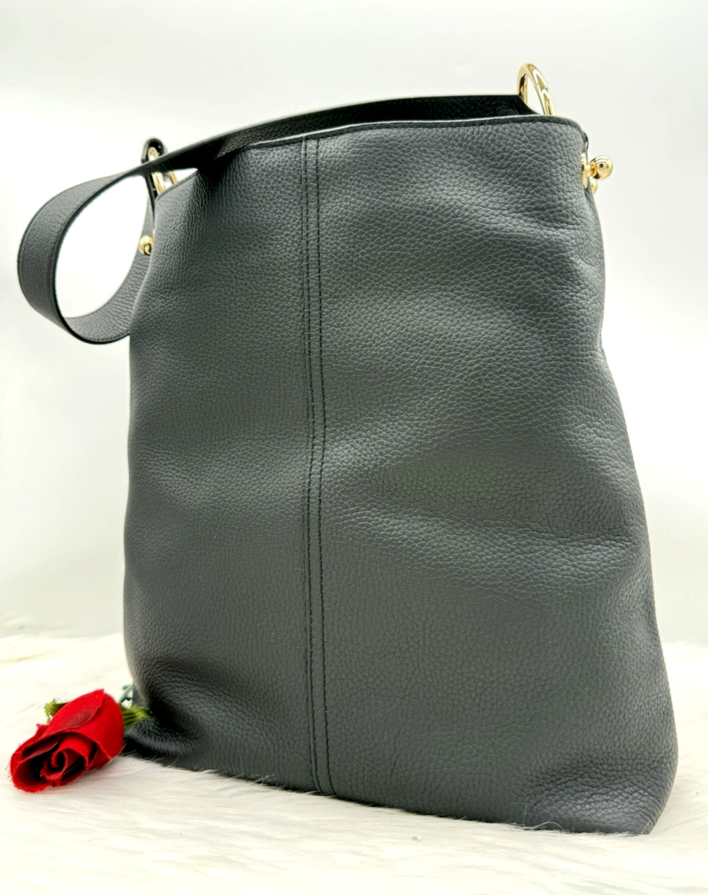AUTH NWT Strathberry Women’s Lana Large Pebbled Leather Hobo Bag In Black