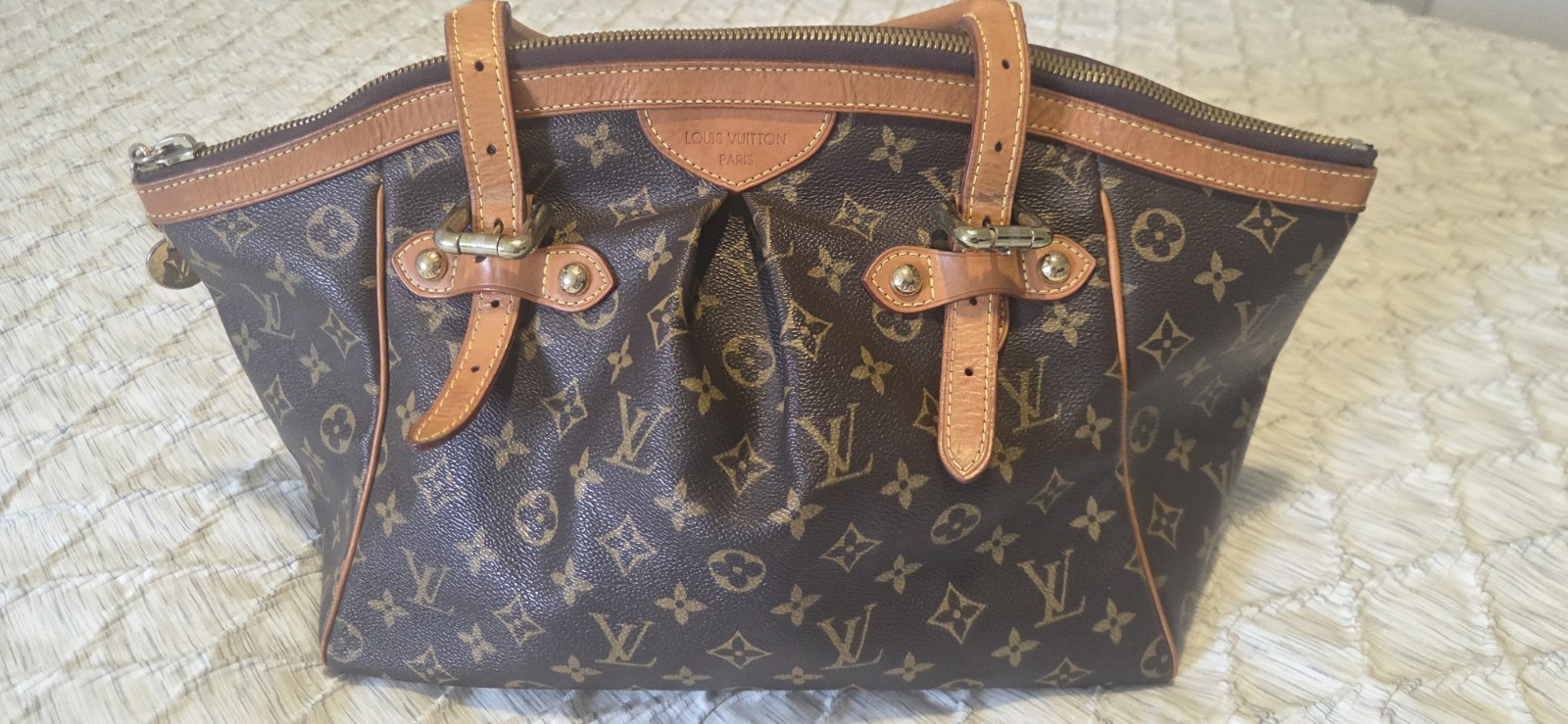 Louis Vuitton Monogram Zip Satchel Top Handle Medium Gold Hardware Charm