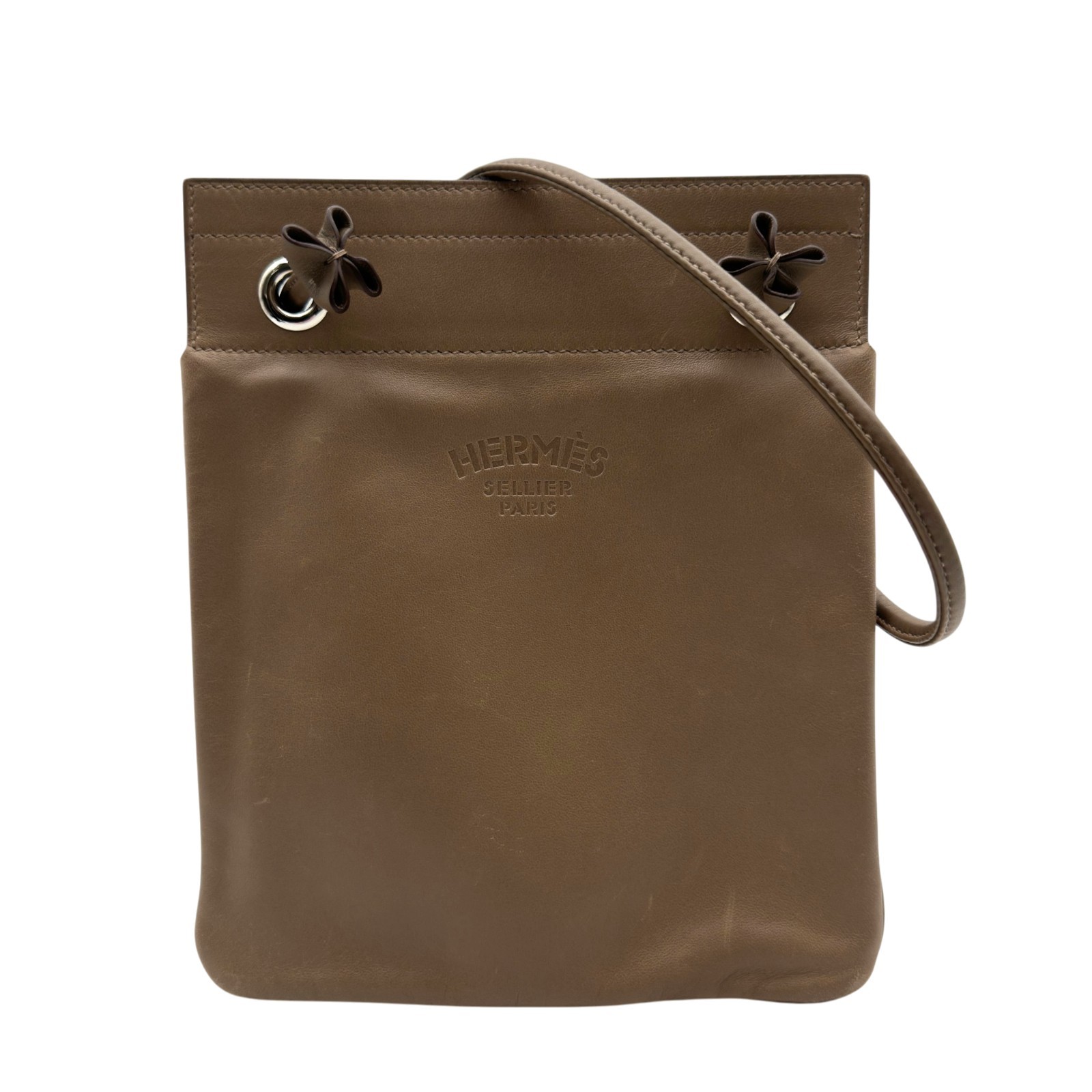 Hermes Aline Mini Shoulder Bag Swift Leather Beige De Weimar 7.9in D Stamp 99