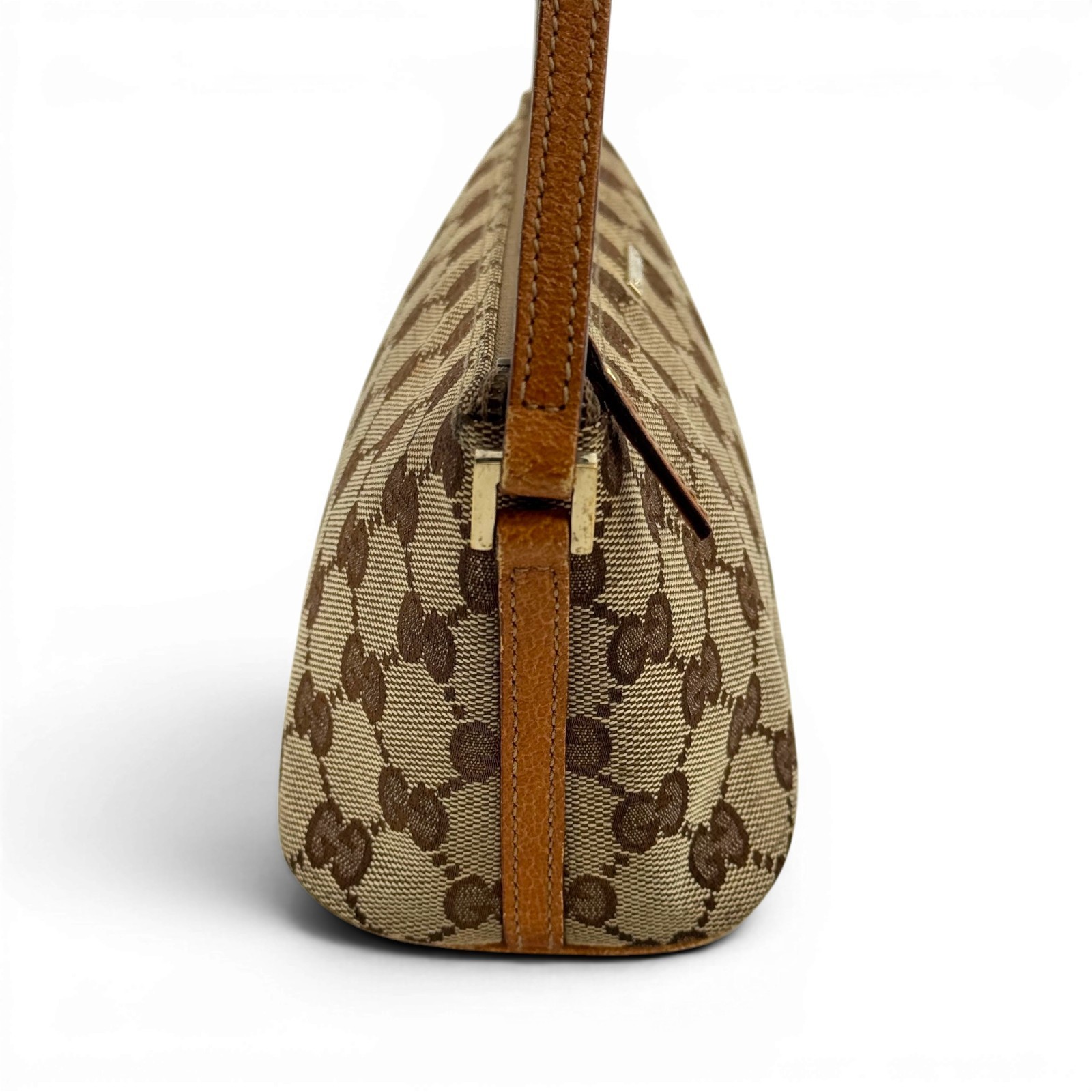 GUCCI GG Canvas Brown Mini Bag Pochette Vintage Y2K Pouch 07198
