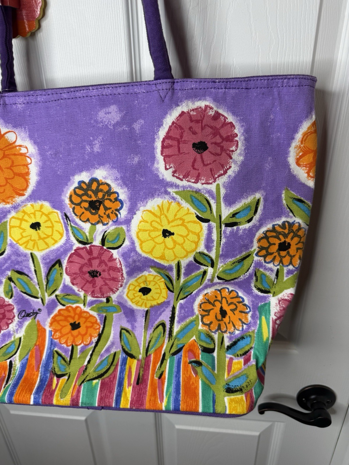 Anne Ormsby Sand & Sun Sequin Flower Theme Tote Beach Bag Charm 18″x 14″ NWT