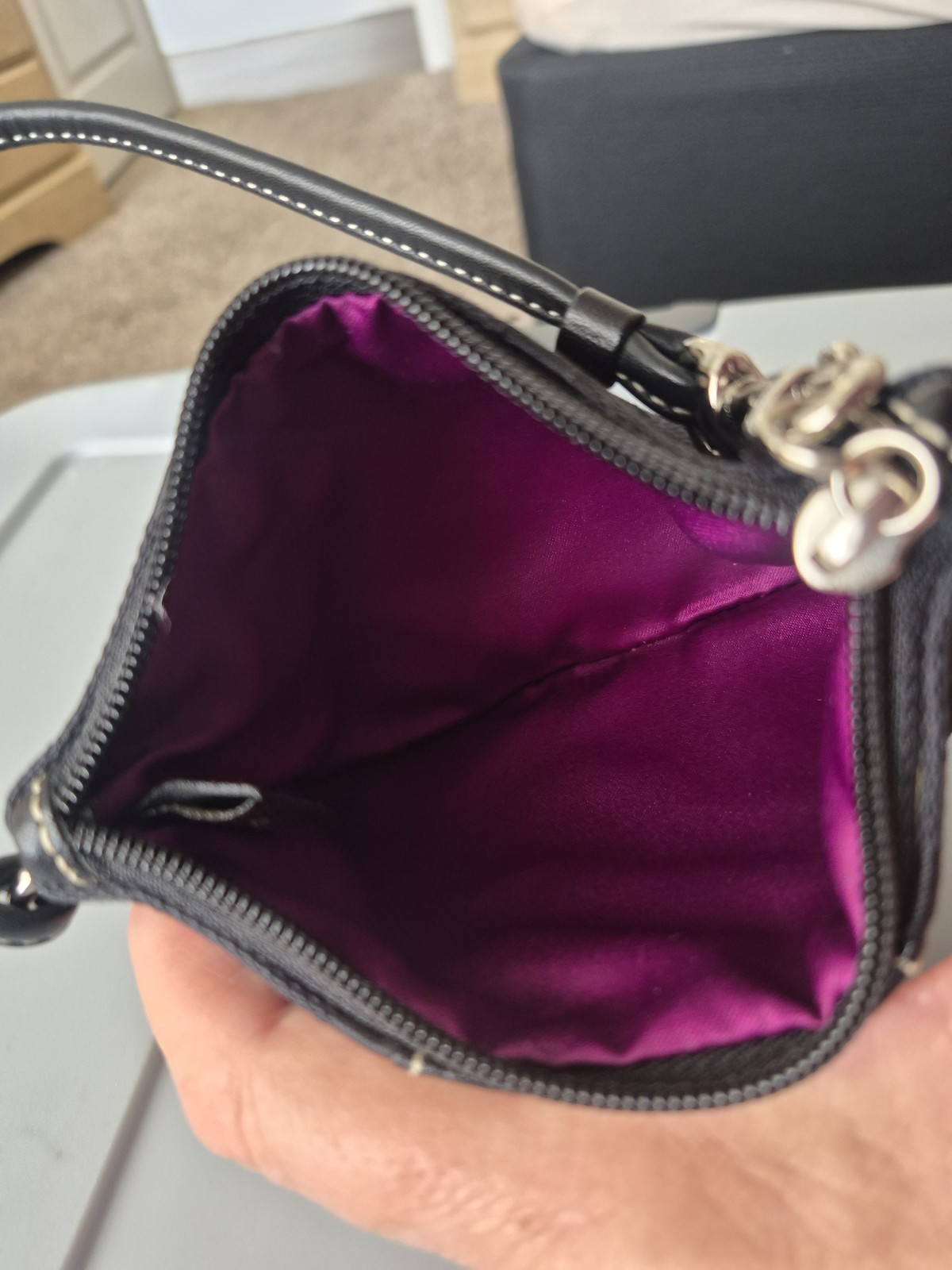 Brand new black/gray signature coach wristlet