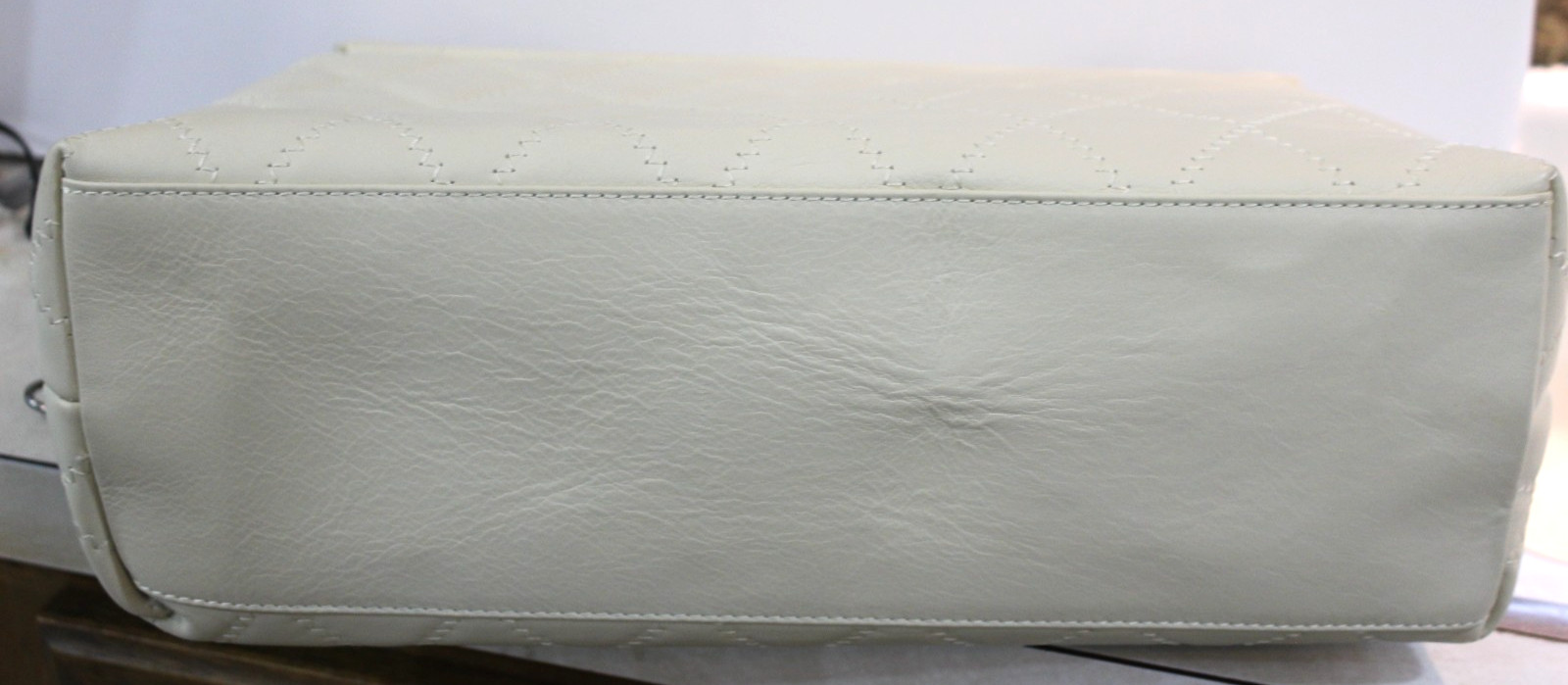NWT Large Roberta Rossi Leather Shoulder Tote Purse Beige Florence Envelope Bag