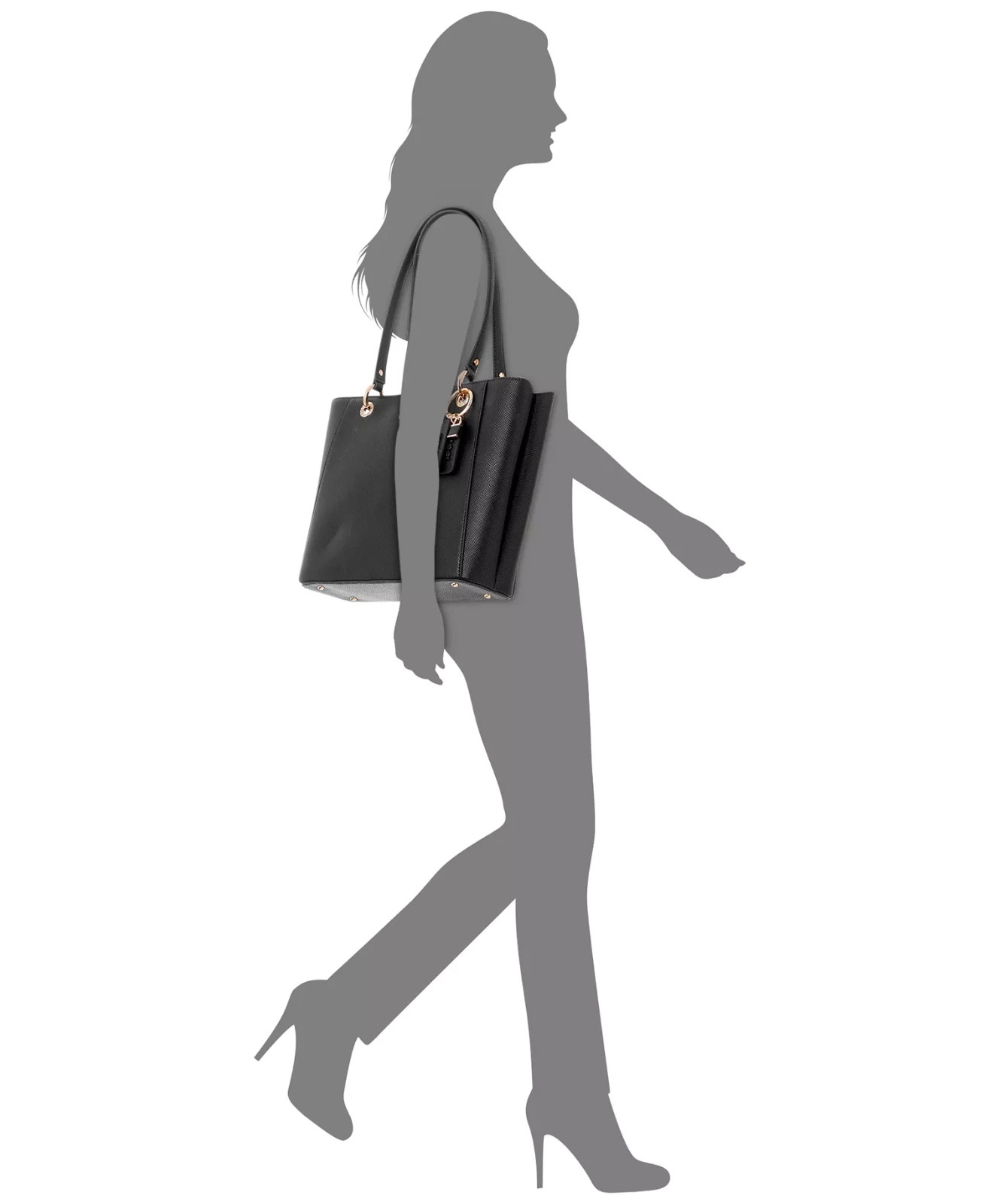 $108. Guess Noelle Shoulder Tote Bag Brown Silver