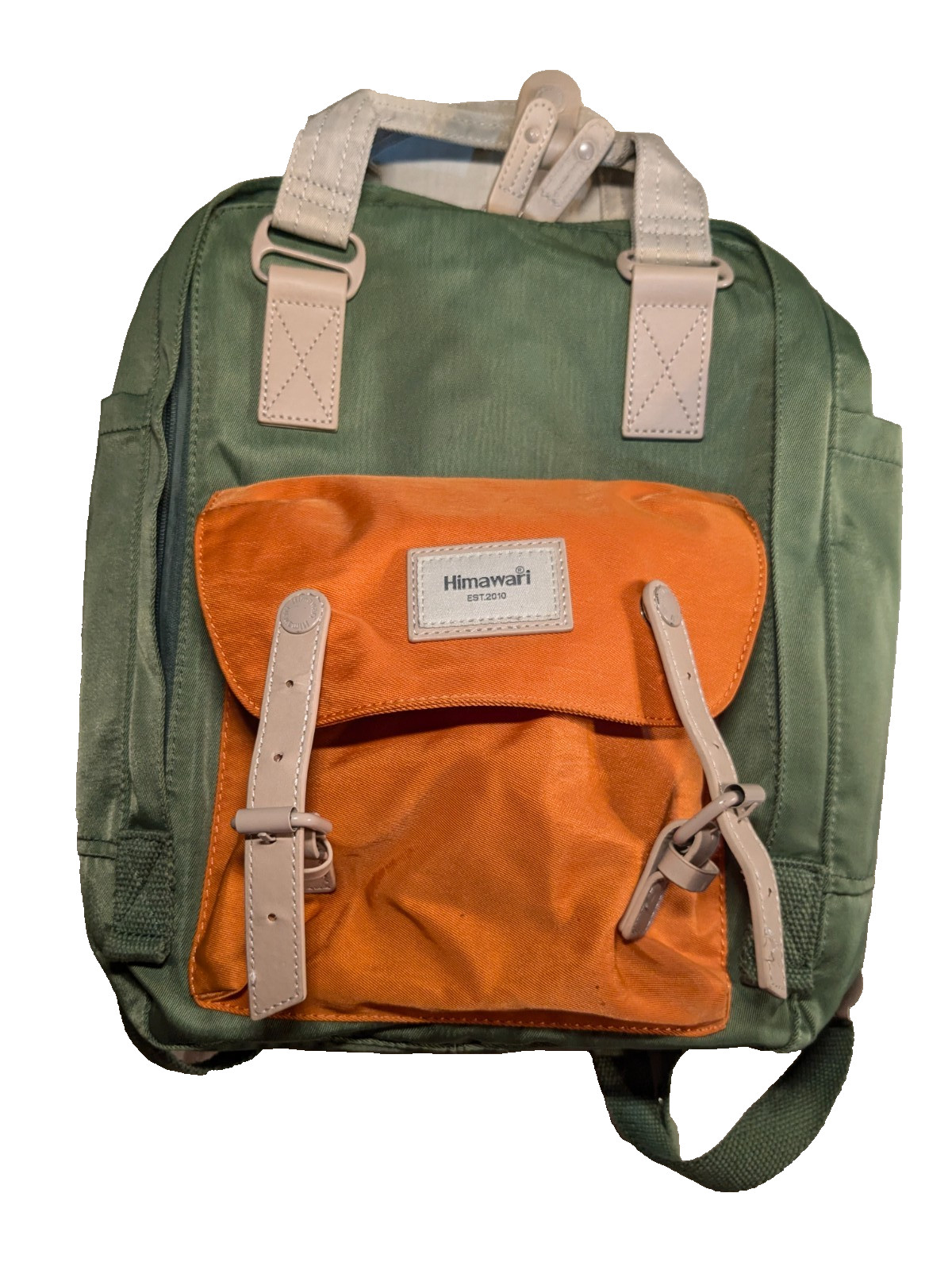 Himawari Womens Back Pack With Organizing Pockets & Adjustable Straps, Grn/Ora