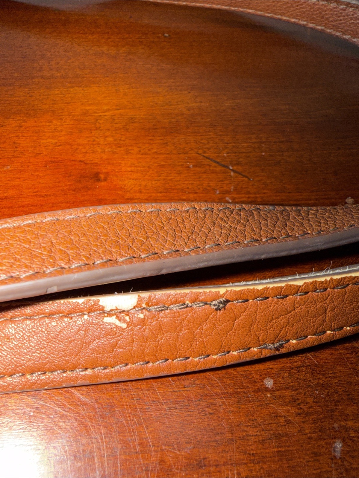 Fossil Tara Leather Shopper Tote Handbag Cognac 12x11x6” (R)