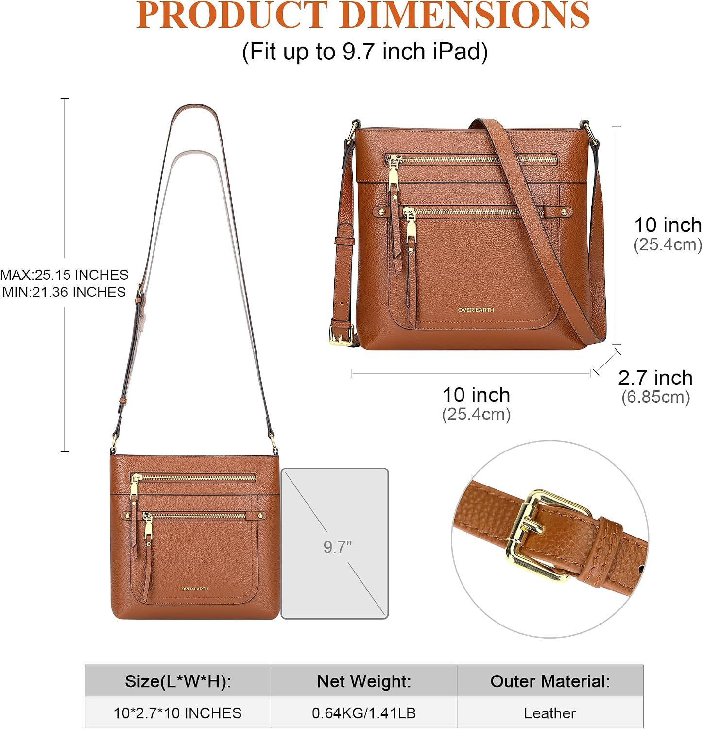 Crossbody Bags for Women Leather Purses for Ladies with Multiple Pockets
