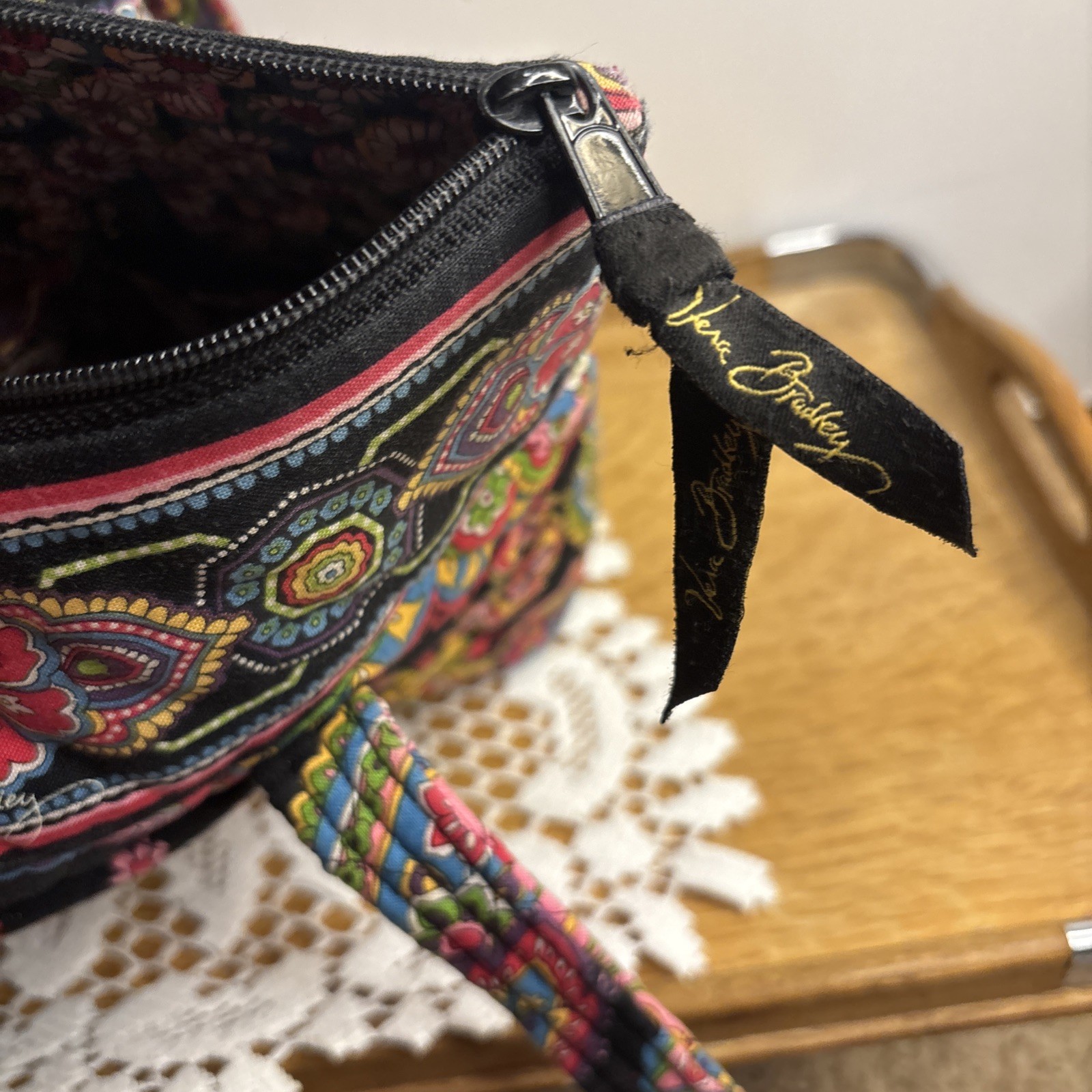 Vera Bradley Medium Tote In Symphony In Hue Retired Pattern